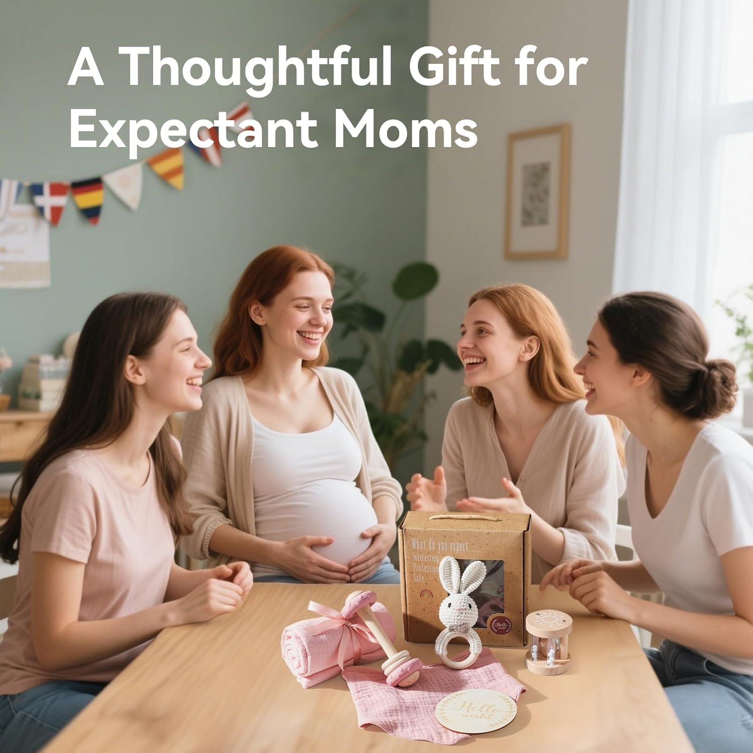 EERKEOD Baby Gift Set for Newborn Essentials Baby Bath Set with Blanket Rattle New Girls Boys Gifts for Shower image number 5