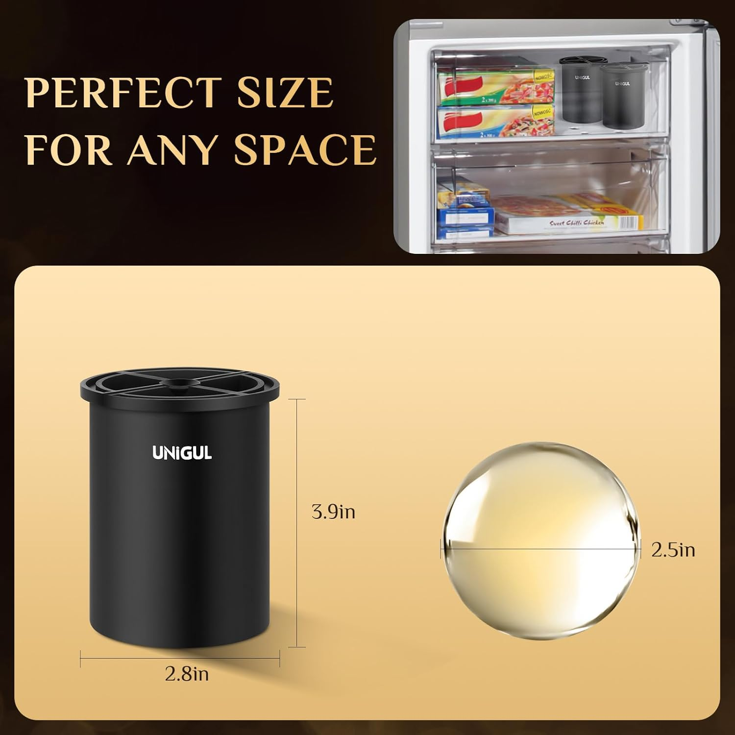 Clear Ice Cube Maker, 2.5" Stainless Steel Crystal Clear Ice Ball Maker, Non-Bpa Premium Silicone Ice Cube Molds for Whiskey & Cocktails, Easy-Release Sphere Ice Maker, Bourbon Gifts for Men image number 3