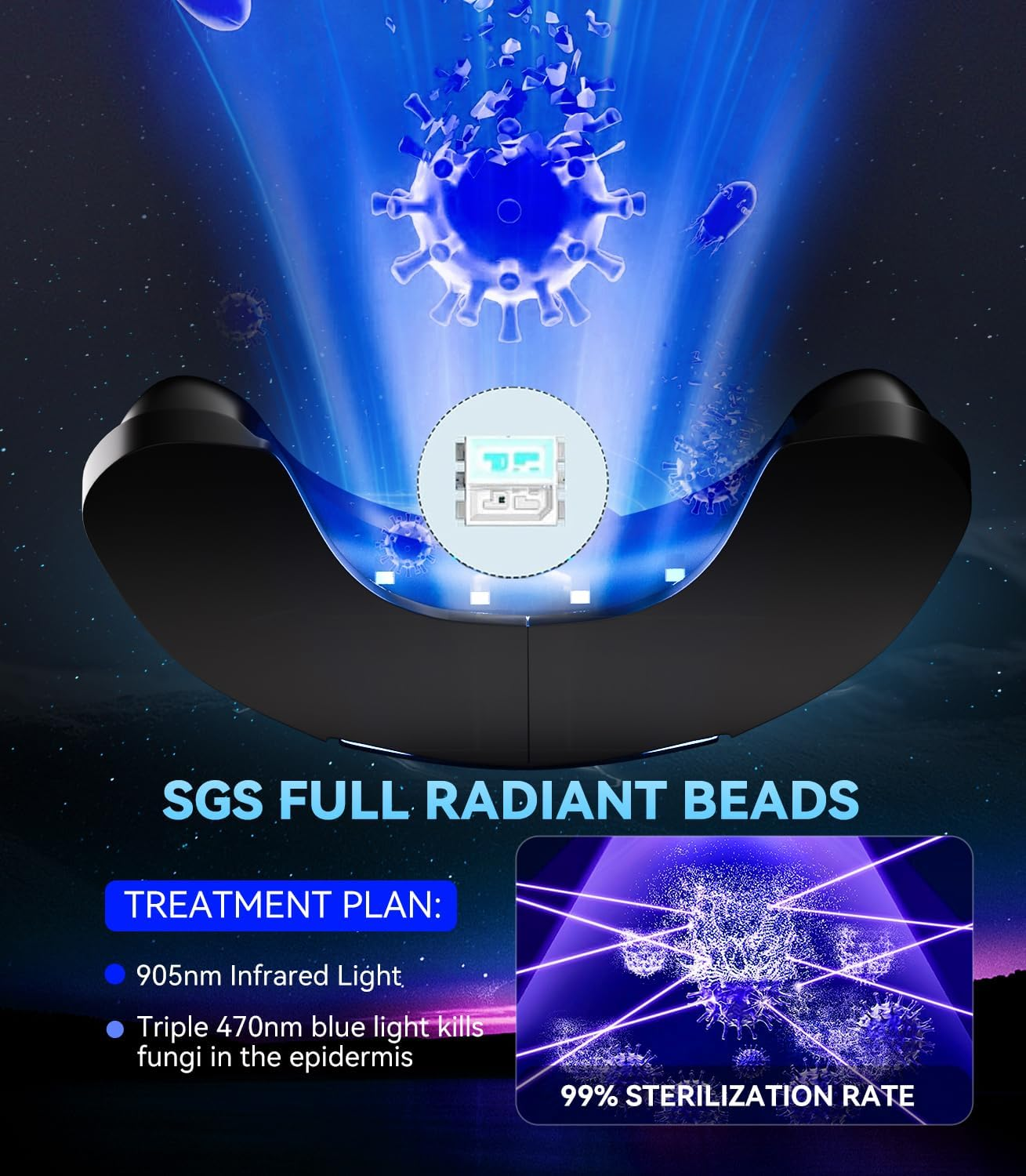 8.0 Nail Pil Laser Device 21 Day Fast Acting Device for Multiple Toenails and Fingernails Industry No. 1 Laser 365 Nm Infrared Light 405 Nm Blue image number 5