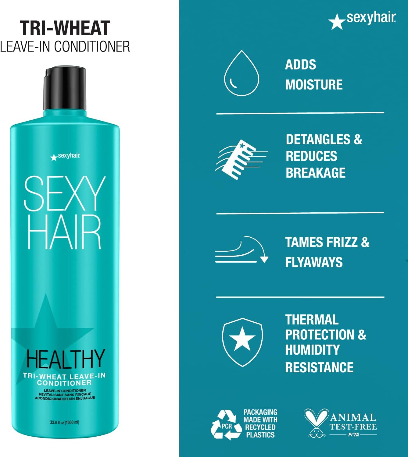 Sexy Hair Tri-Wheat Leave-In Conditioner, 1000 Millilitre image number 4