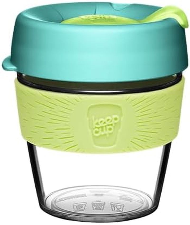 Keepcup Original, Lightweight and Clear Plastic Reusable Coffee Cup with Splashproof Sipper Lid - Large 16Oz/454Ml - Black