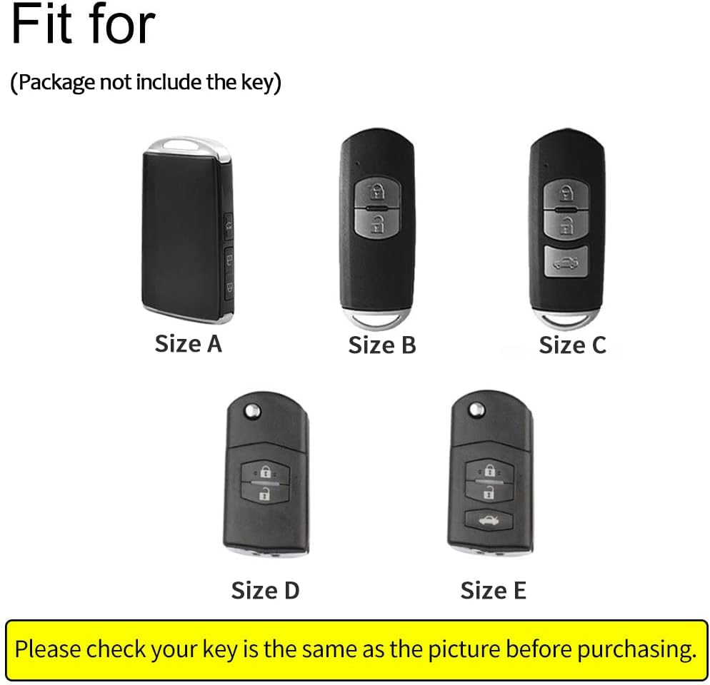 Ontto Leather Car Key Fob Cover Fit for Mazda 3, Alexa Keyring for Mazda 3, CX-30, CX-5, CX-9, 3 Sedan 2019 2020 Accessories Key Case Key Holder Keychain Protector 3 Buttons Pink