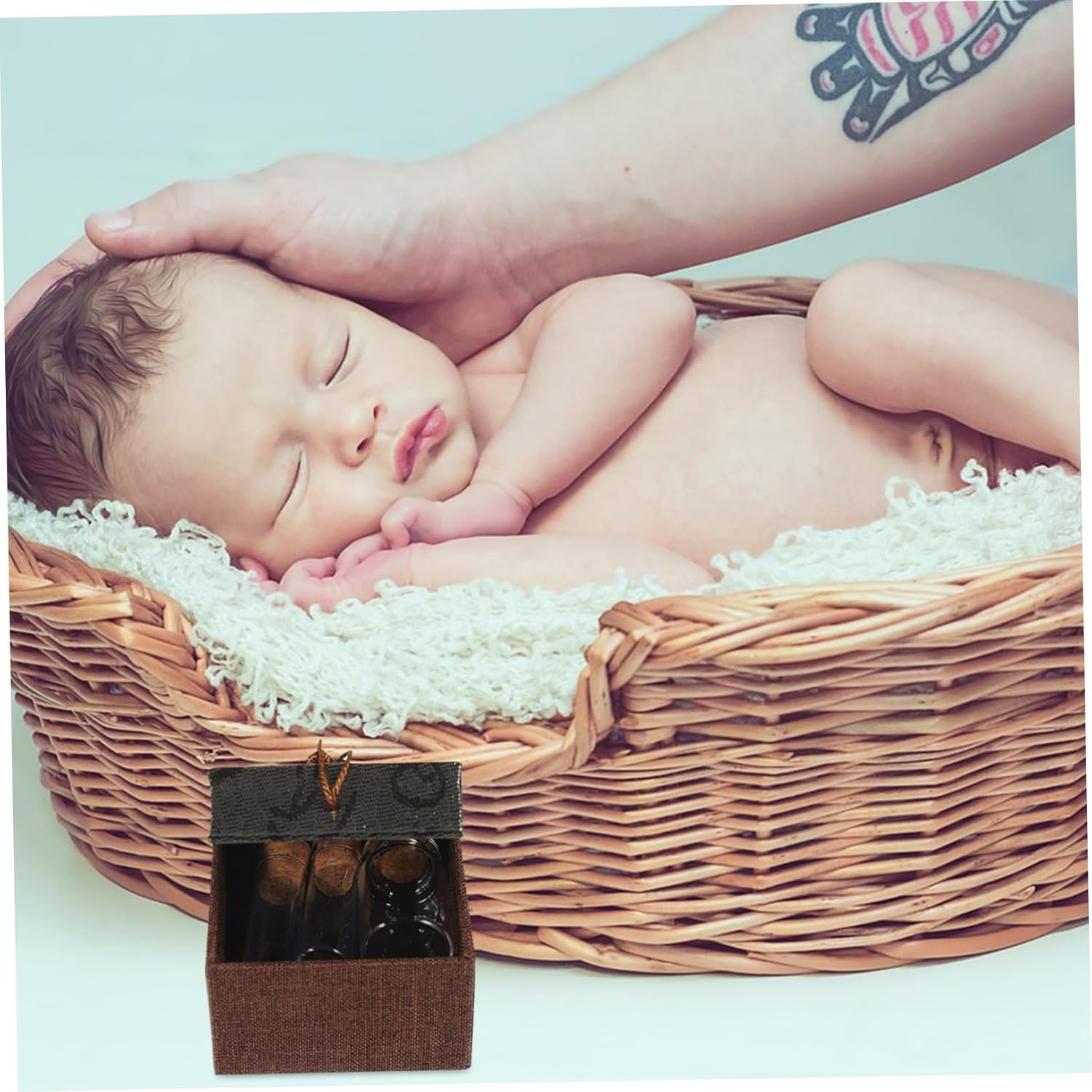 Mobestech Lanugo Storage Bottle Fetal Hair Box Boys and Girls Teeth Keepsake Organizer for Newborn Shower Random Style