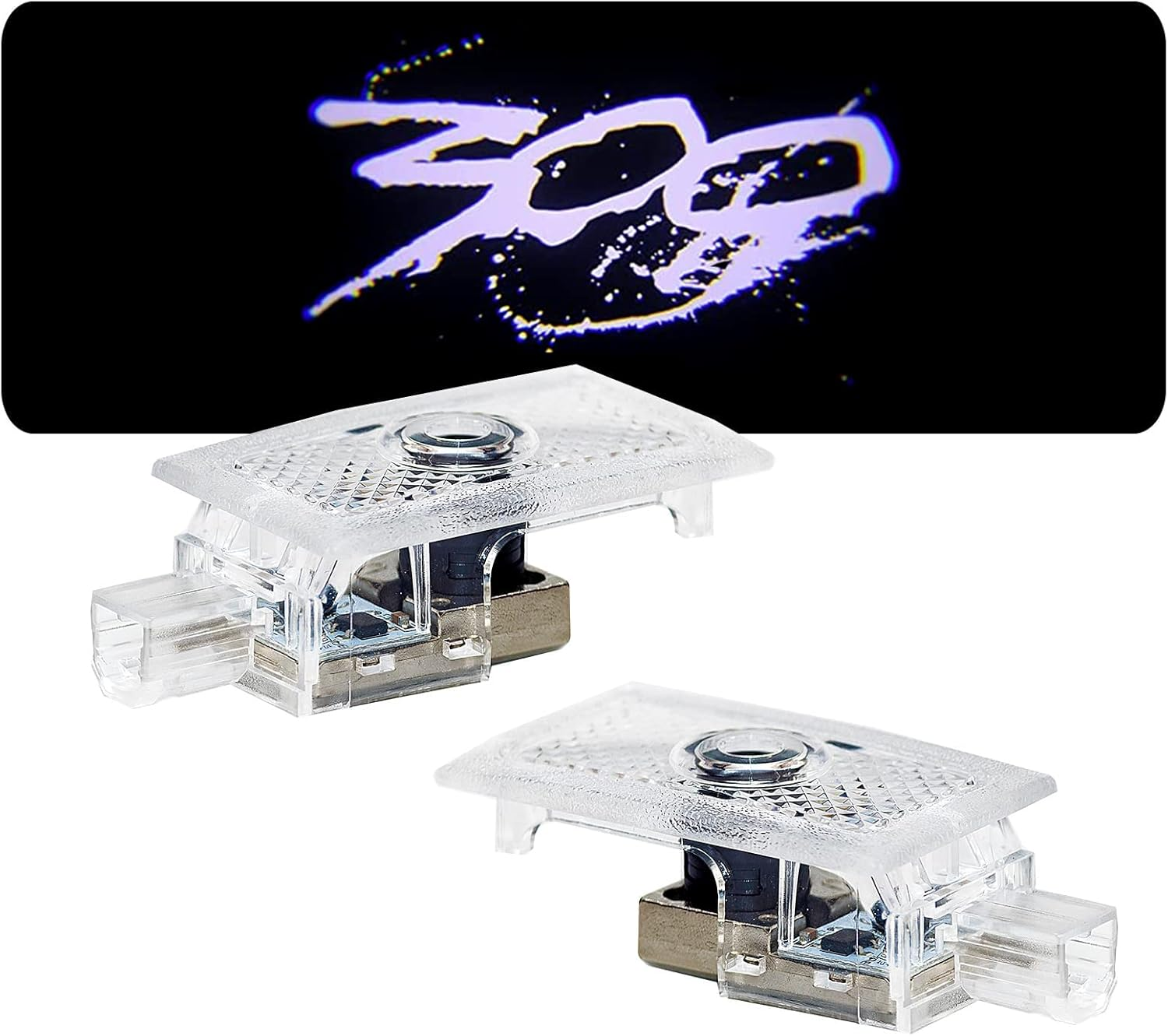 Never Fade Car LED Door Logo Compatible with 300 300C 300S 2005-2022 Projector Ghost Shadow Light, for 300 Accessories Door Light Logo LED Laser Car Courtesy Step Light HD (All White)