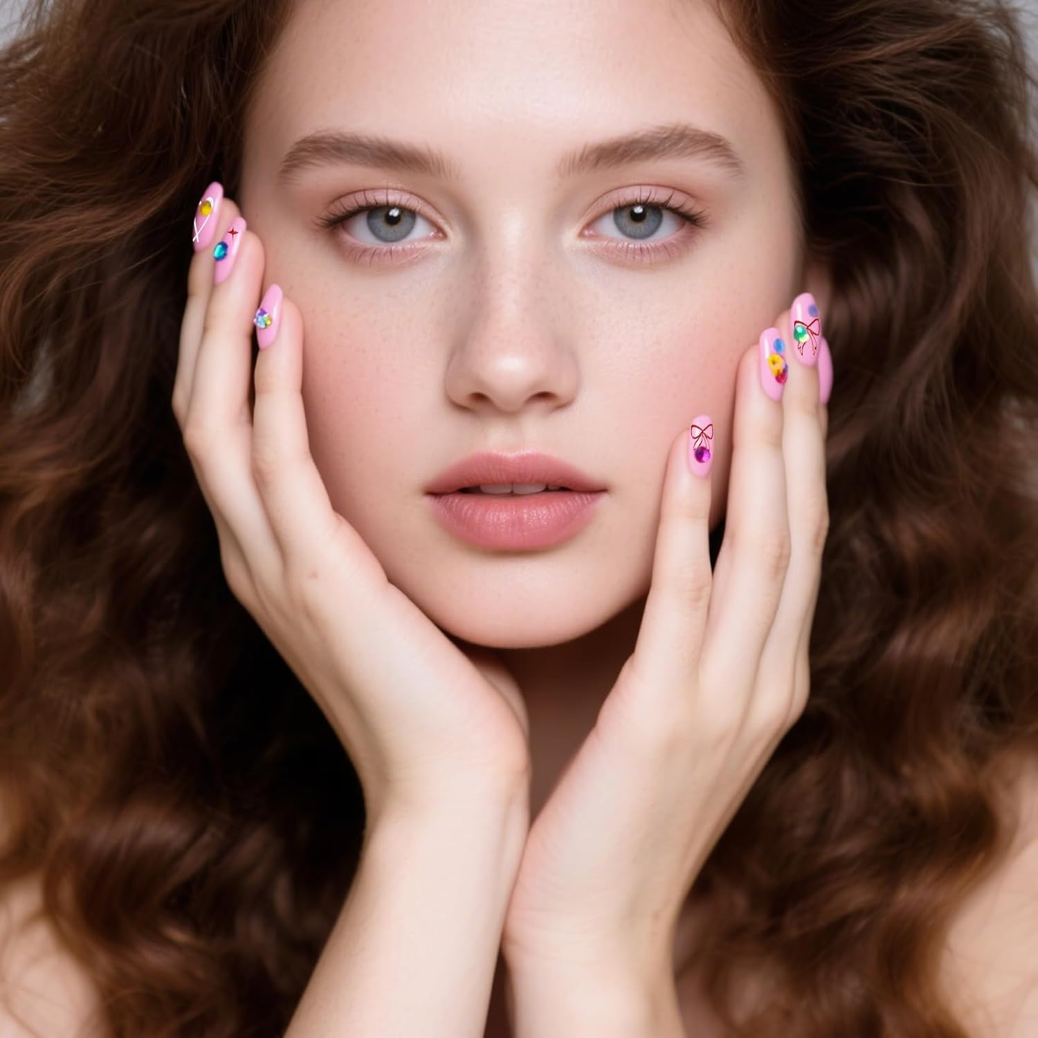 4 Sheets Bow Heart Girl Nail Art Stickers Star Butterfly Self-Adhesive Nail Stickers DIY Nail Art Decoration Accessories Silver Glitter Design Easy to Paste Long-Lasting DIY Nail Decoration for Girls image number 1