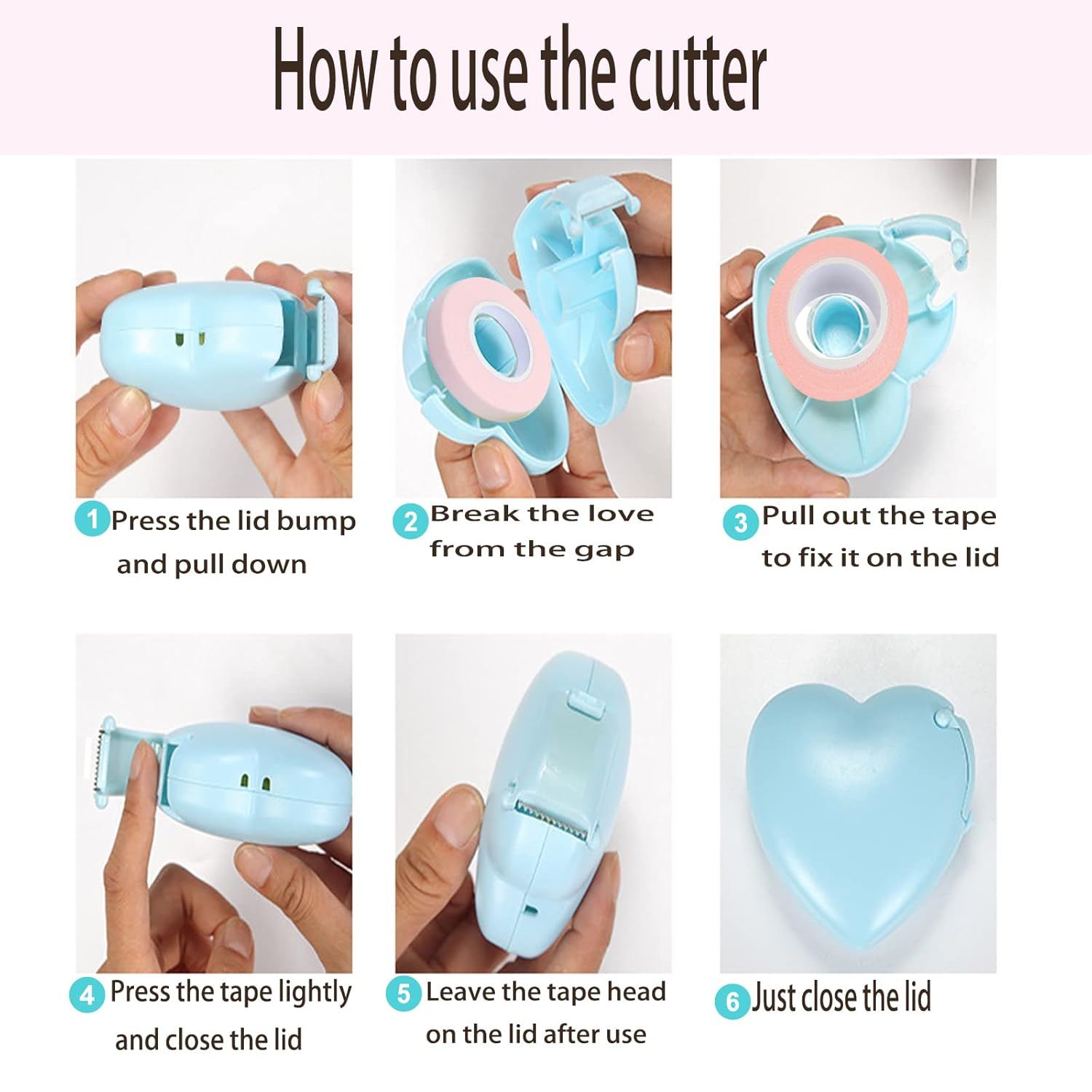 16 Rolls Eyelash Extension Tape,Hoinco Eyelash Tape Adhesive Fabric with Heart-Shaped Tape Dispenser Cutter image number 6