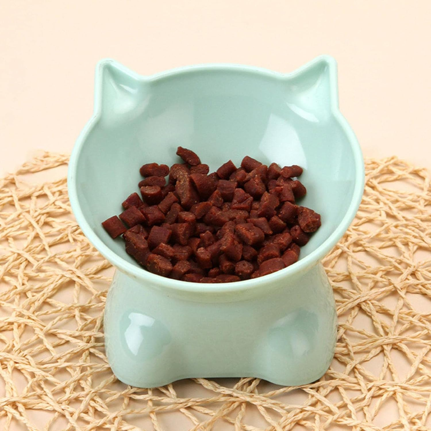 Elevated Cat Bowls | Whisker Friendly 15-Degree Tilt Elevated Cat Food Bowls for Food - 5.31Inch Shallow Raised Cat Dish, Pet Water or Food Feeding Station for Indoor Cats, and Small Dogs, image number 5