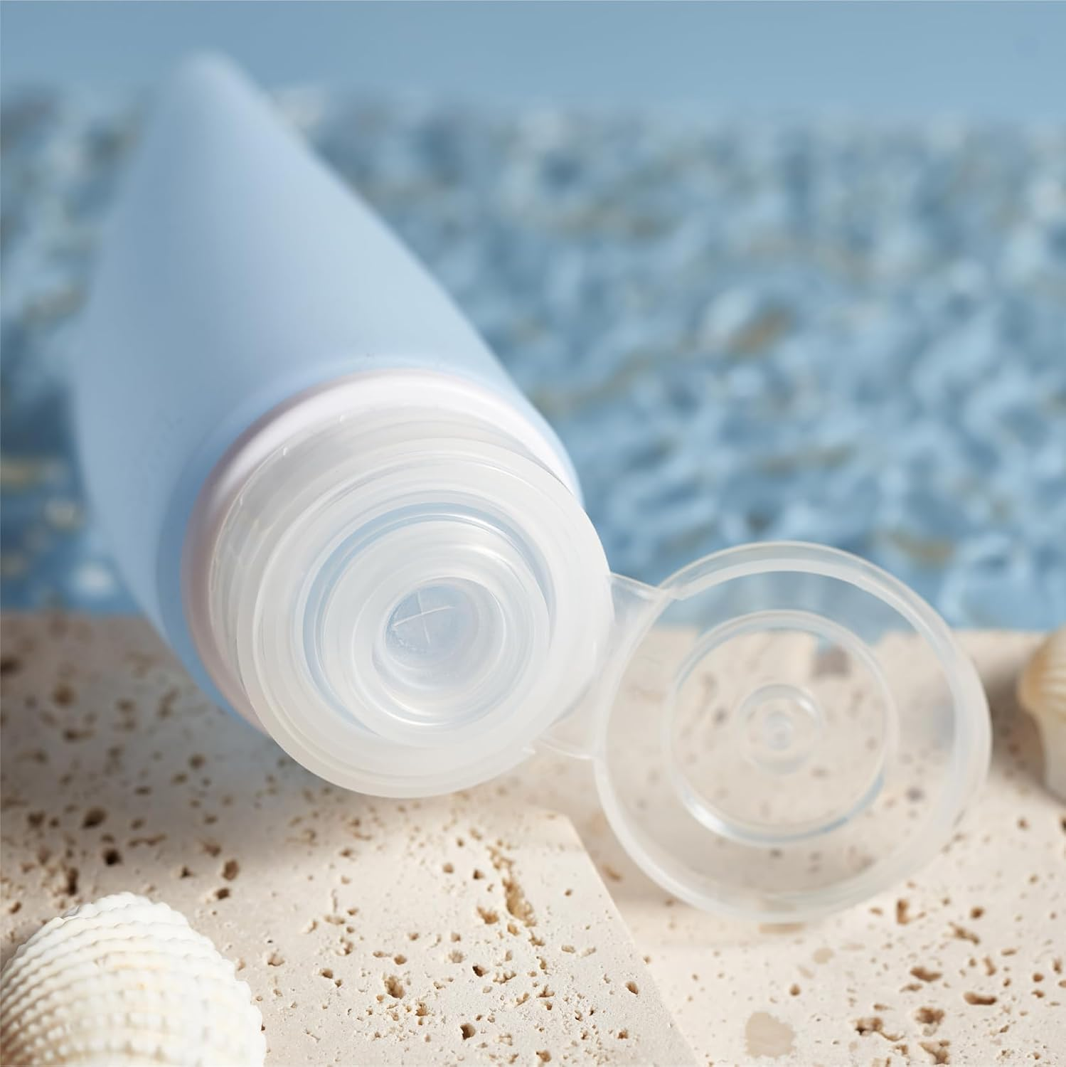 INSFIT Travel Bottles for Toiletries, 90Ml Travel Containers for Toiletries Leakproof BPA Free TSA Approved Squeezable Silicone Tubes Travel Accessories with Labels Blue