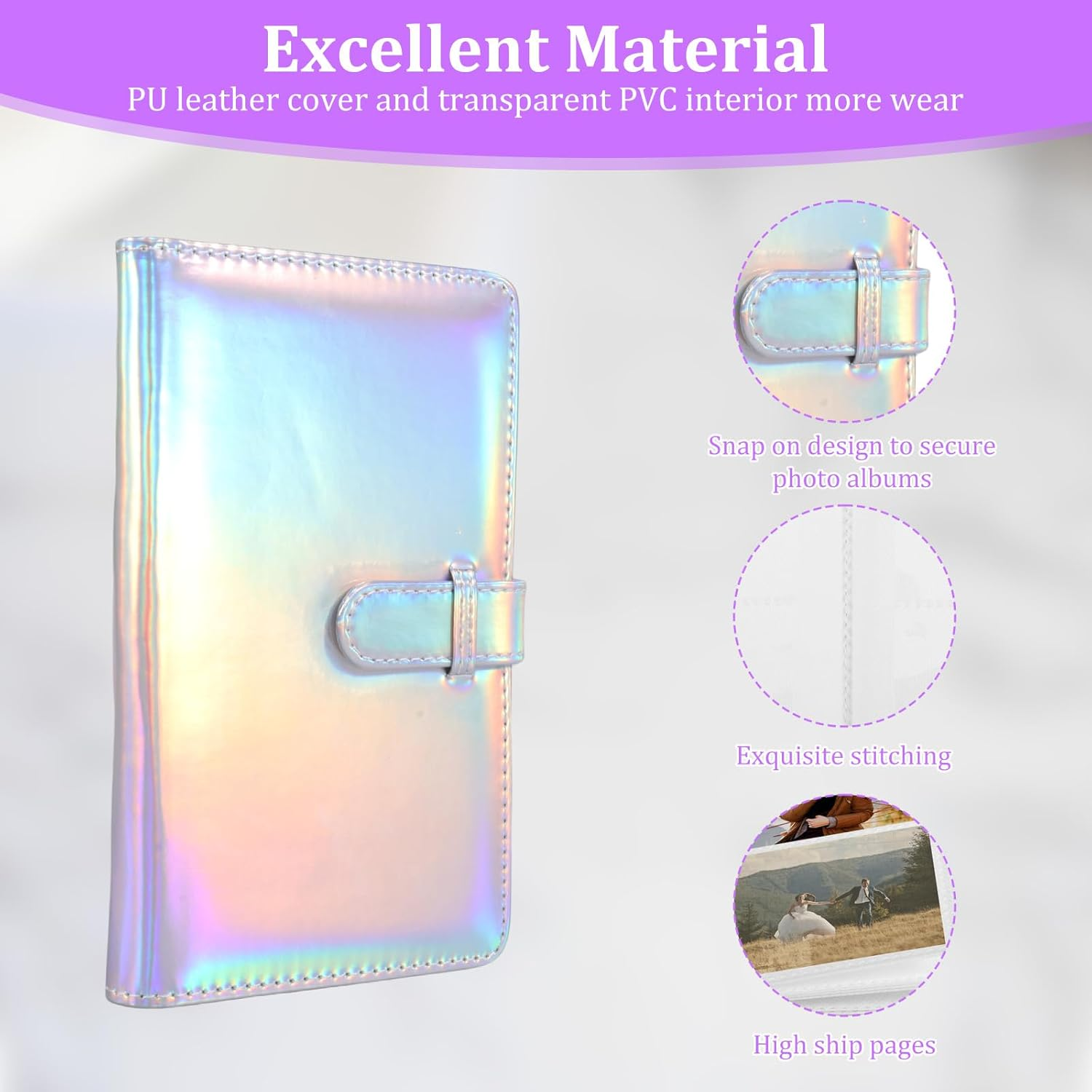 3Pcs 96 Pockets Mini Small Album for 5X8Cm Film Large Capacity Portable Photo Album Book for Boy Girl Birthday Wedding image number 4