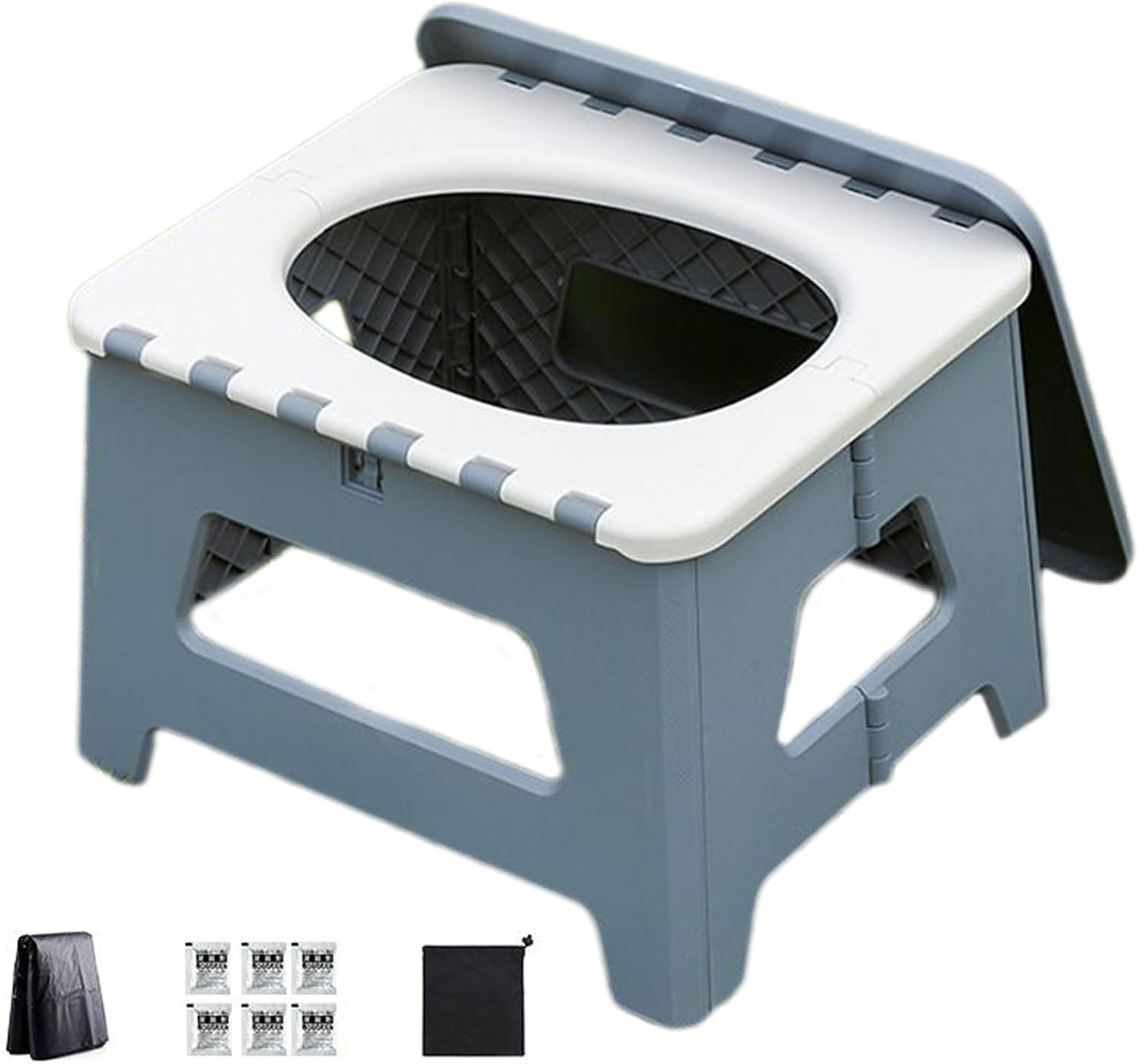 Camping Toilet - Toilet Camping,Foldable Seat Stool Privacy Accessories for Backpacking Hiking Tent RV Travel Car Boat - Black image number 5