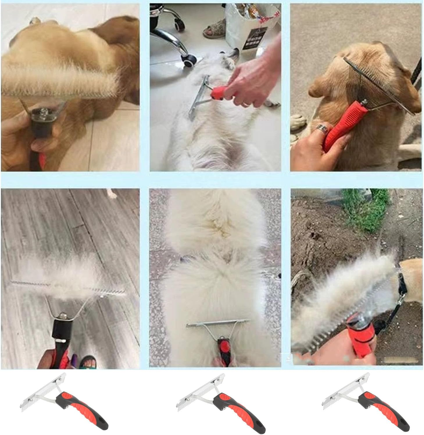 Paifeancodill Cleaning Brush, Horse Sweat Scraper Pet Horse Hair Brush, Horse Nail Rake Comb Steel Comb for Hair, Horse Hair Comb Horse Brush Horse Shedding Comb Horse Hair Brush Pet Dematting Brush image number 6