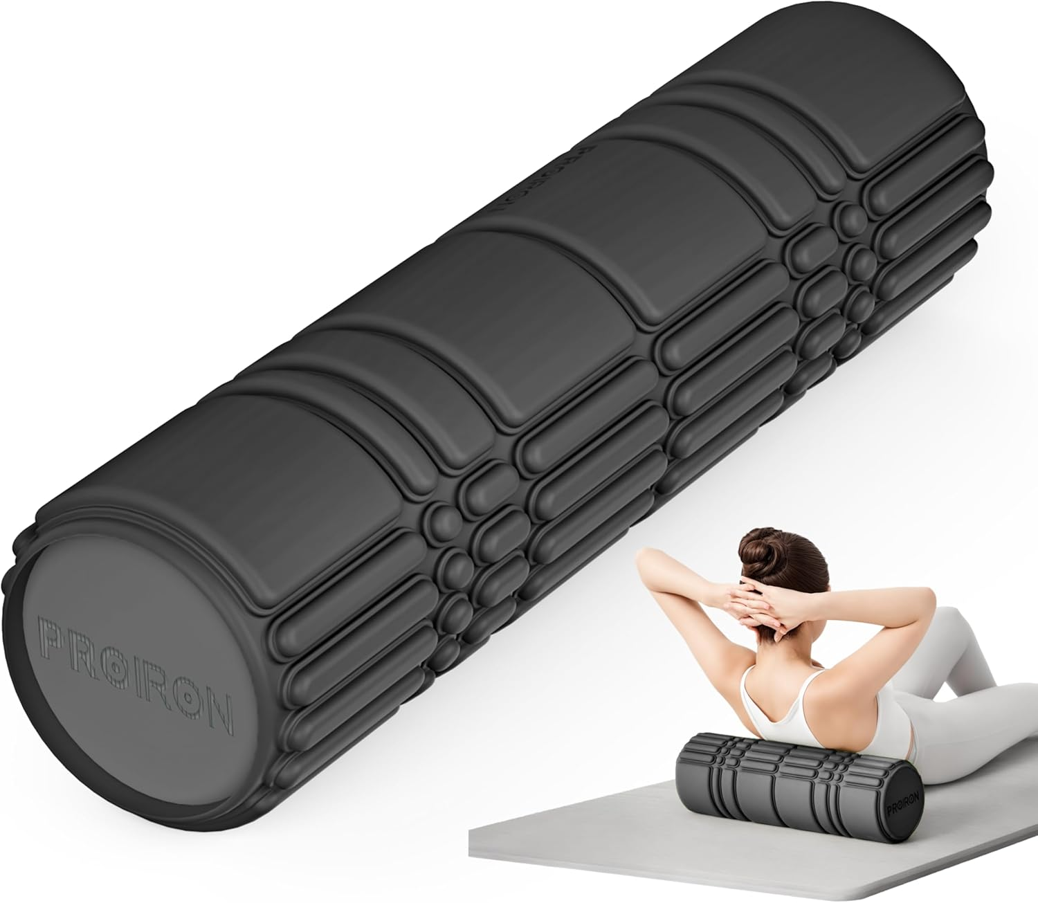 PROIRON Upgraded Foam Roller (A Jelly-Like Touch), 42 * 13CM Patented Medium Density Deep Tissue Massage Roller Body Roller for Exercise, Yoga & Pilates -Pink