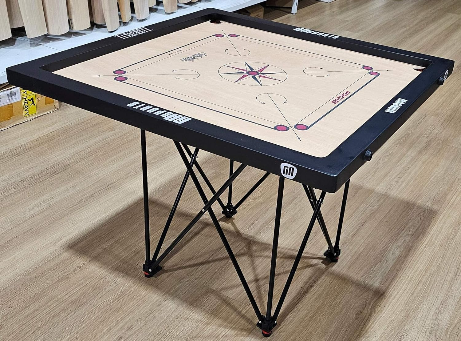 Carrom Board Stand Full Size &ndash; Tough Quality Metal, Portable & Sturdy | Folds for Easy Transportation and Storage | Approx. 63 Cm Playing Height image number 2
