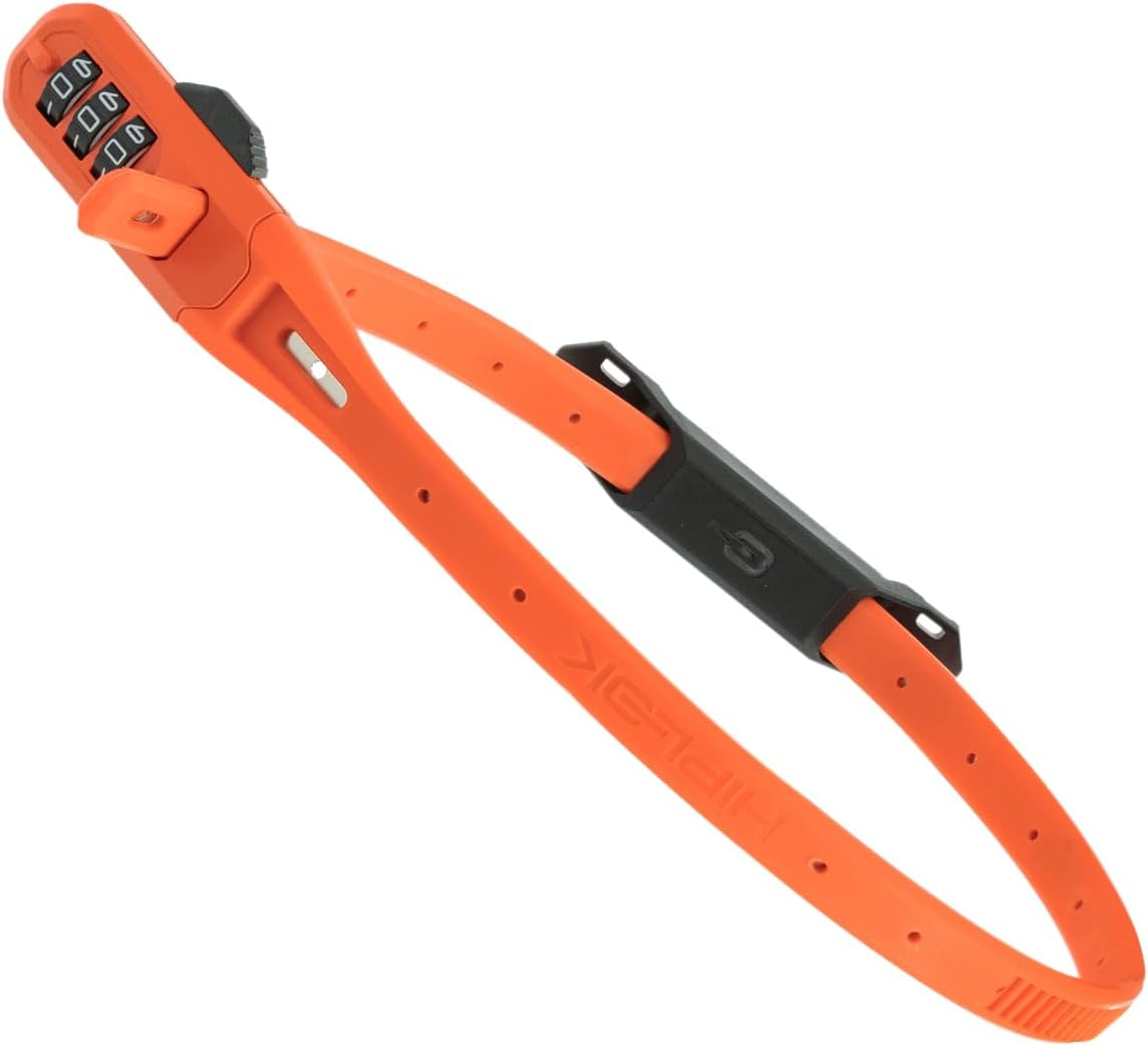 Hiplok Z LOK Combo Bike Lock/Motorbike Helmet Lock - Black. 3 Digit Code. Steel Core & 45Cm Locking Length. Optional Bracket