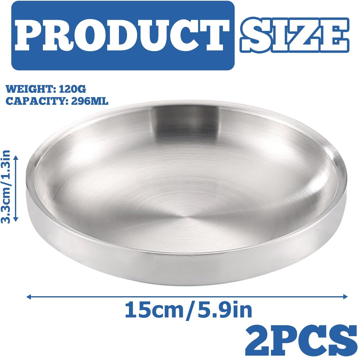 LEKEFET Cat Bowl Flat: Stainless Steel, Metal 304, Drop-Proof, Bowl Width 15 Cm, Easy to Clean image number 6