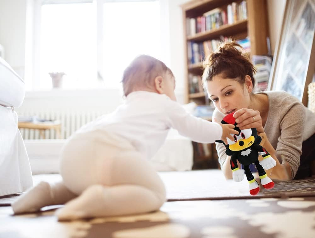 For Sonic 11.8" Plush Toys, for Knuckles Shadow Tails Plush Doll Toys Gifts for Boys and Girls Cartoon Character Plush Children (Shadow) image number 5