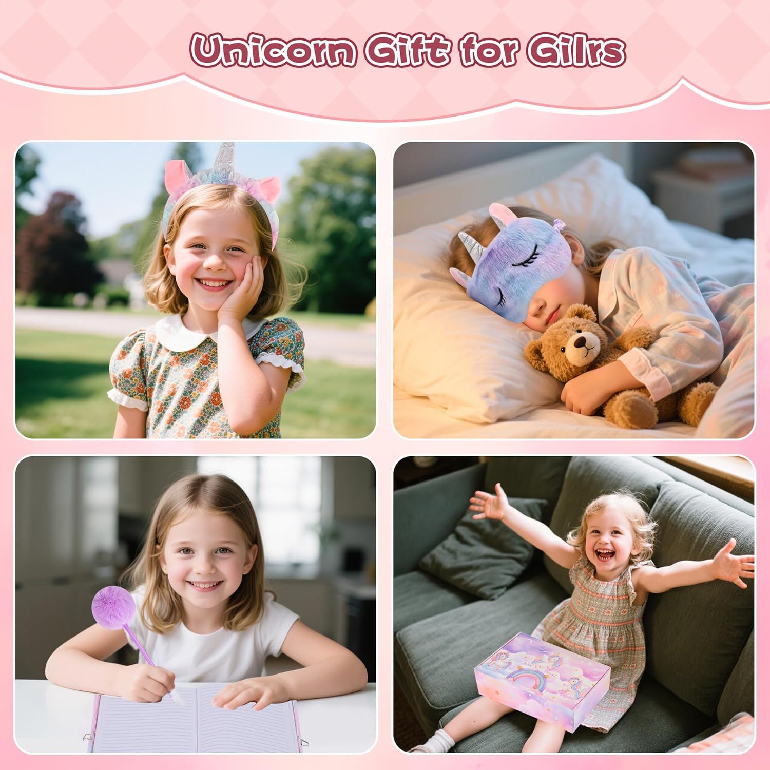 CYZAM Unicorns Gifts for Girls Kids Toys 6 7 8 9 10 Years Old with Water Bottle, Bag, Purse, Plush Diary, Eye Mask, Headband, Pen, Jewelry Set, Teen Girl Birthday Christmas Unicorn Toy image number 5