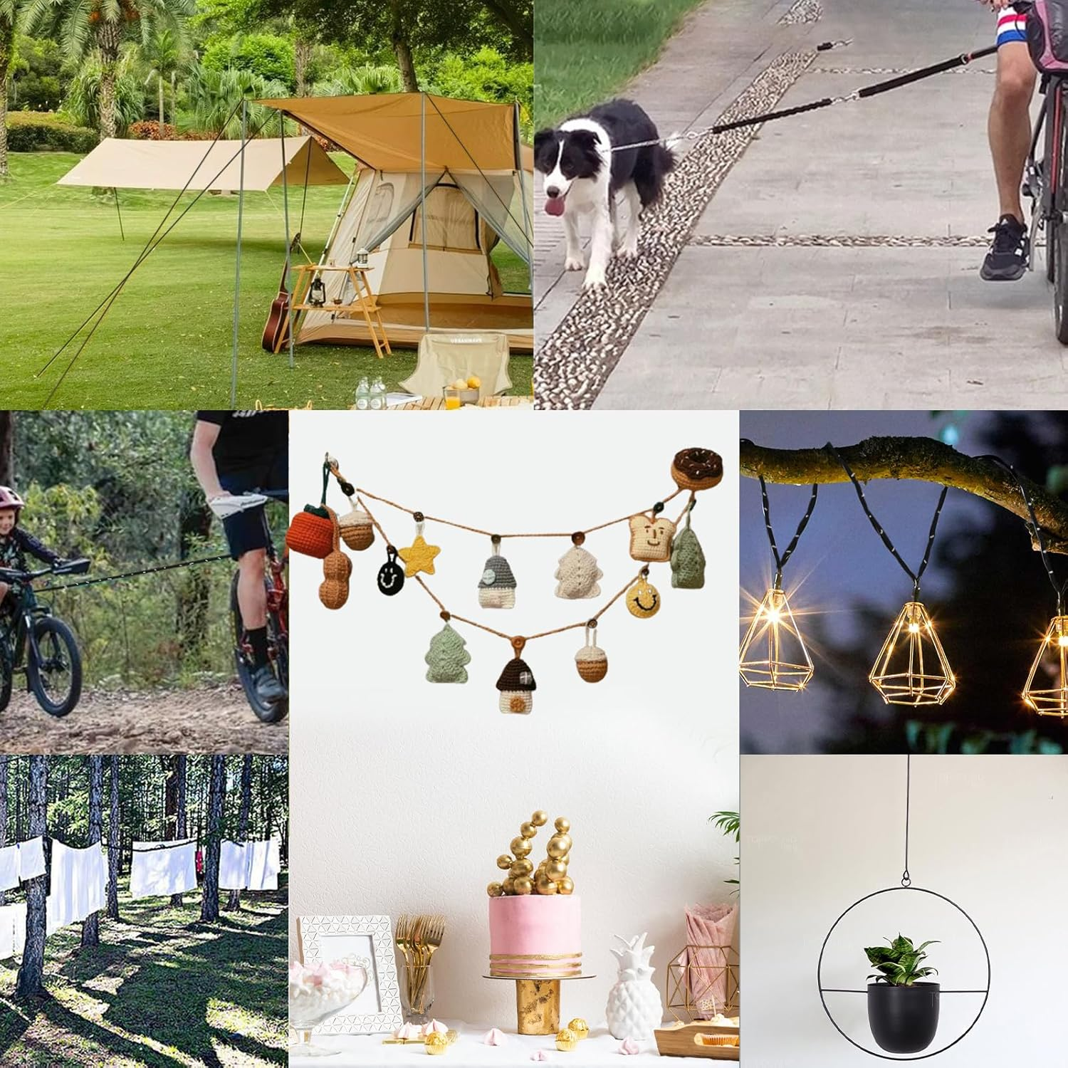 4 Pcs 4M Tent Guy Ropes with Pulley, 4Mm Reflective Adjustable Guide Ropes, Heavy Duty Rope Tensioner Ratchet with Aluminum Adjuster for Outdoor, Camping, Hiking, Awning, Tents, Plant Growing image number 2