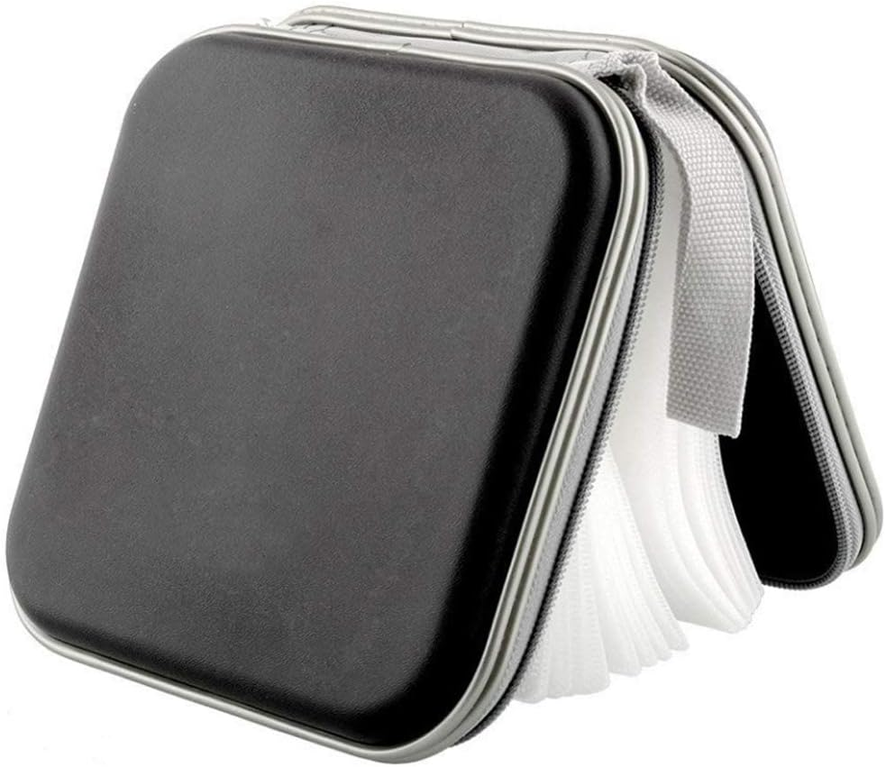 40 Capacity CD Case, DVD Case, Disc DVD VCD DJ Storage Album Bag Hard Box Double Side DVD Storage Case (Black) image number 5