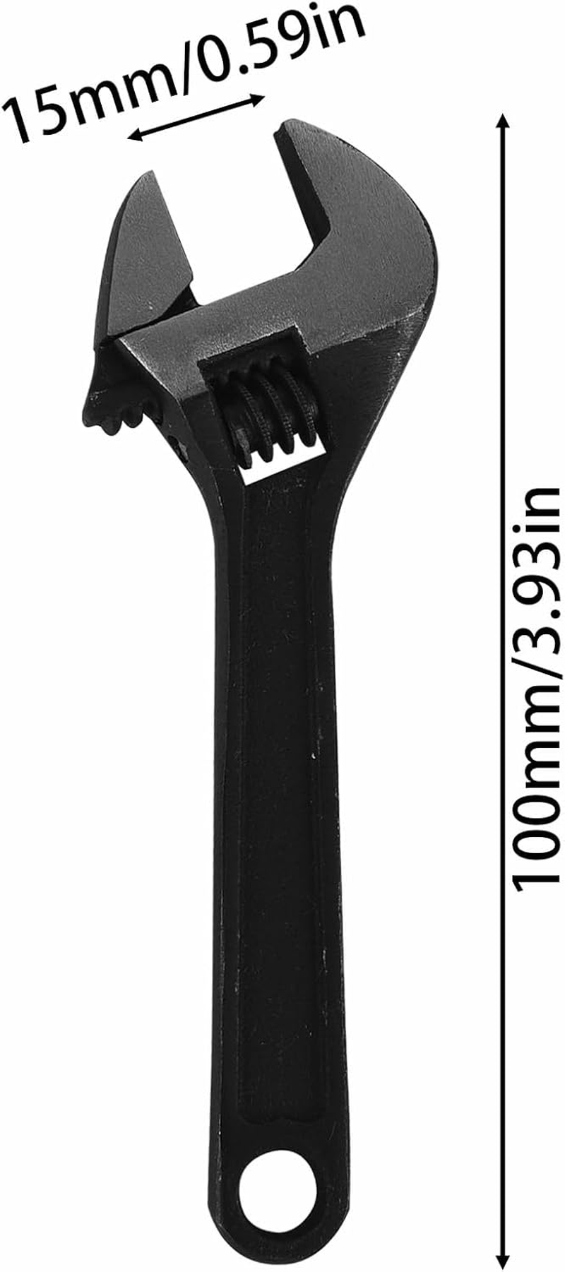 Mini Wrench SENRISE Adjustable Spanner Small Jaw Spanner Wrench Monkey Wrench for Repairing Black (4" 100Mm) image number 1