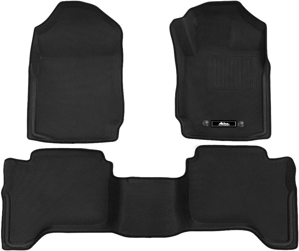 Weisshorn Car Mats, Rubber Cars Carpets Floor Mat anti Slip Cover Protector for Mazda BT50 Decor Accessories, Dual Crew Cab 2012-2021 Resistant to Water Oils UV Sunlight Black image number 2