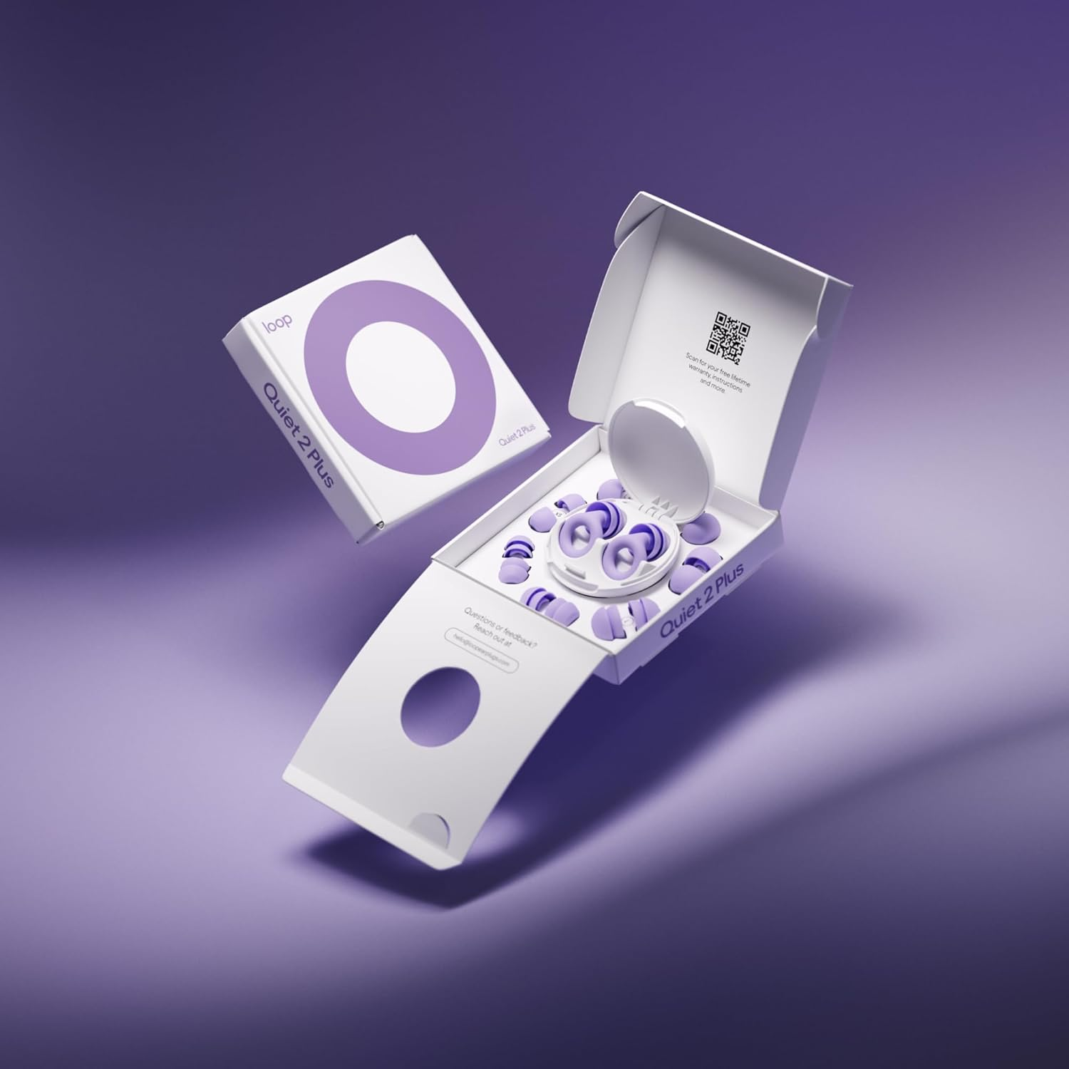 Loop Quiet 2 plus Ear Plugs with Double Tips &ndash; Ultra-Comfy Reusable Earplugs for Sleep, Focus, Travel, Noise Sensitivity | Flexible Protection | 24 Db (SNR) Noise Reduction + 3 Db with Double Tips