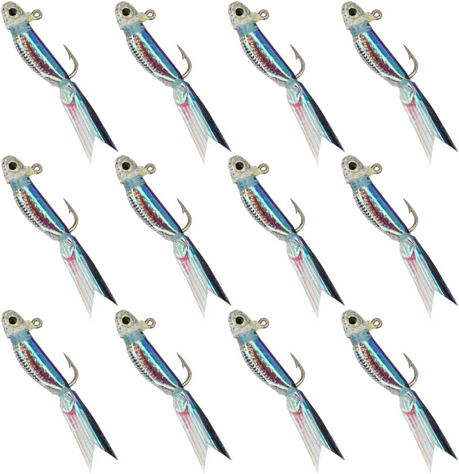 YZD Silverside Minnow Crappie Jig 12Pcs