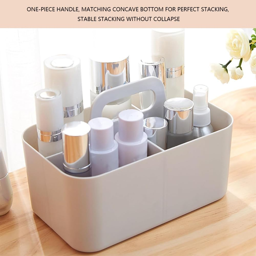 MUSONG Multifunctional Desk Organizer with Handle &ndash; Durable Plastic Storage Caddy with Multiple Compartments for Pens, Stationery, Makeup, Remotes & Office Accessories image number 5