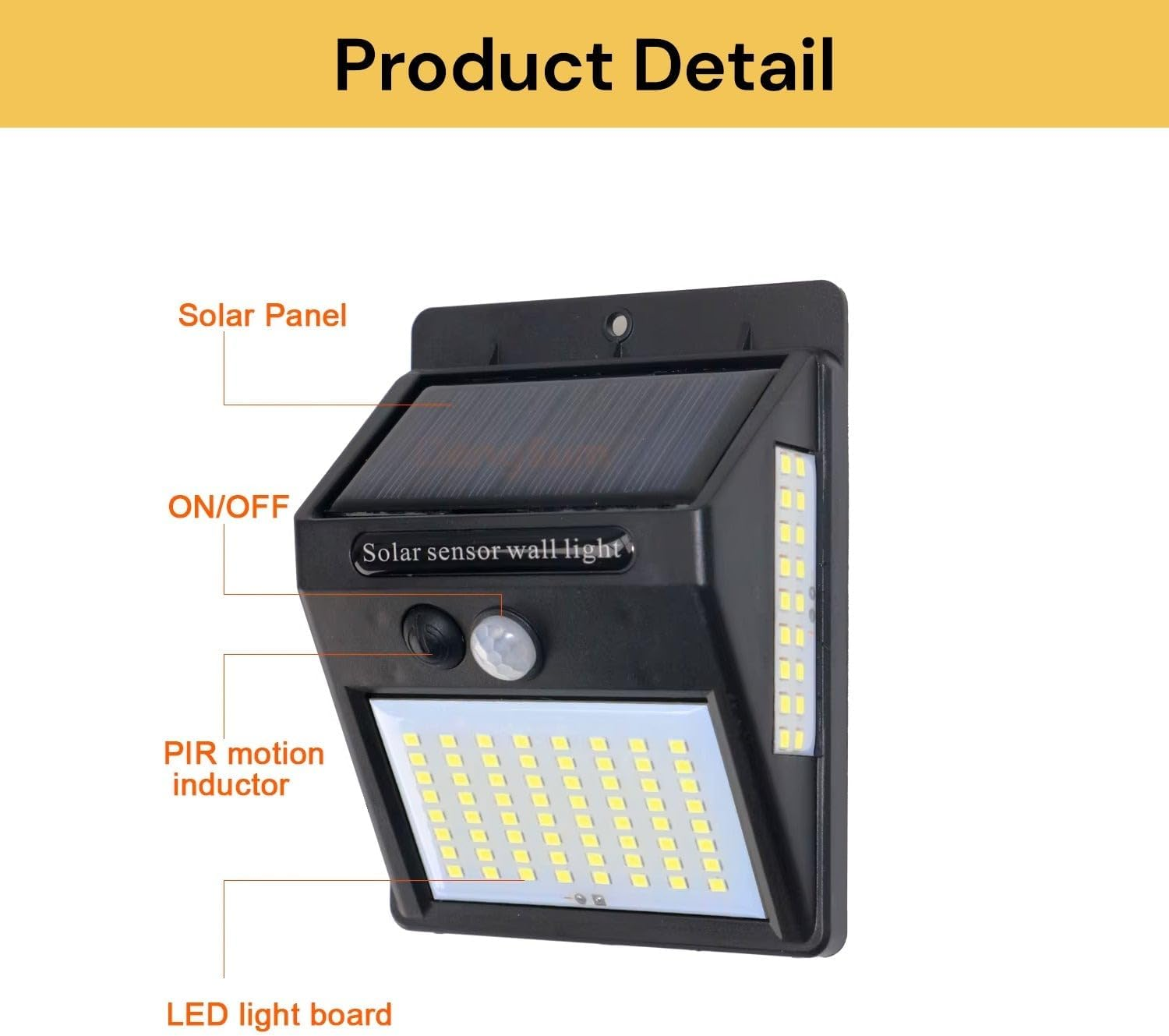 Ezonedeal Solar Lights, Outdoor Waterproof 16 LED Wireless Solar Motion Sensor Light for Patio Porch Path Yard Garden with Motion Activated Auto On/Off (2-Pack) image number 6