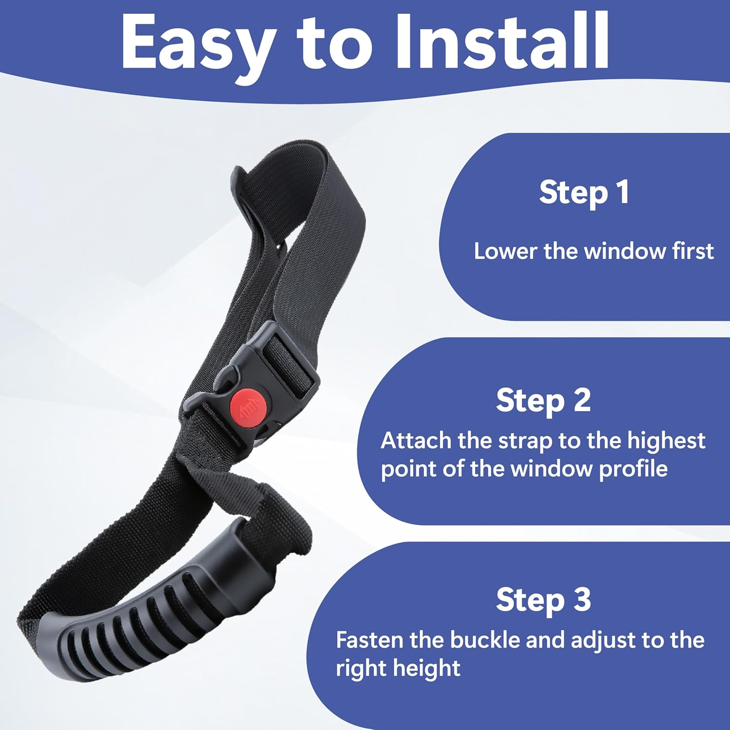 Ecocstm Car Adjustable Grab Handle, Car Handle Assist, Safety Handle Portable Vehicle Support Grab Bar for Trucks, Suvs, Jeeps, Vans, Cars and Atvs (Black)