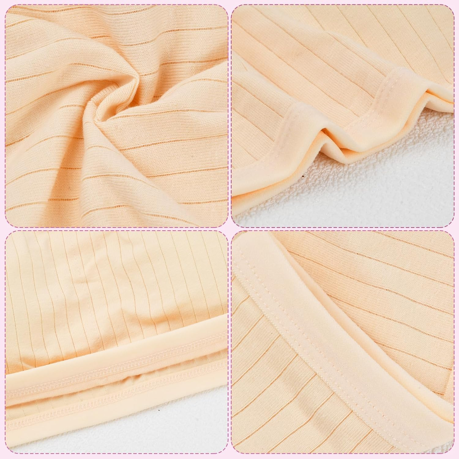 Rylae 5 Pack Girls Sports Bra Stretch Girls Strapless Bra Cotton Breathable Underwear Padded Underwear with Removable Pads Full Cup Sports Bra for Girl Teens 13 to 18 Years Old with Small Breasts image number 6