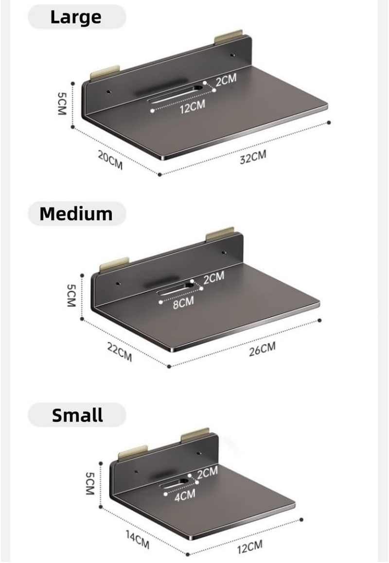 Wi Fi Router TV Projector Wall Mount Shelf Organizer Storage Holder Rack Stand,Projector Shelf,Floating Entertainment Center Shelves,Wall Mount Floating Large White image number 3