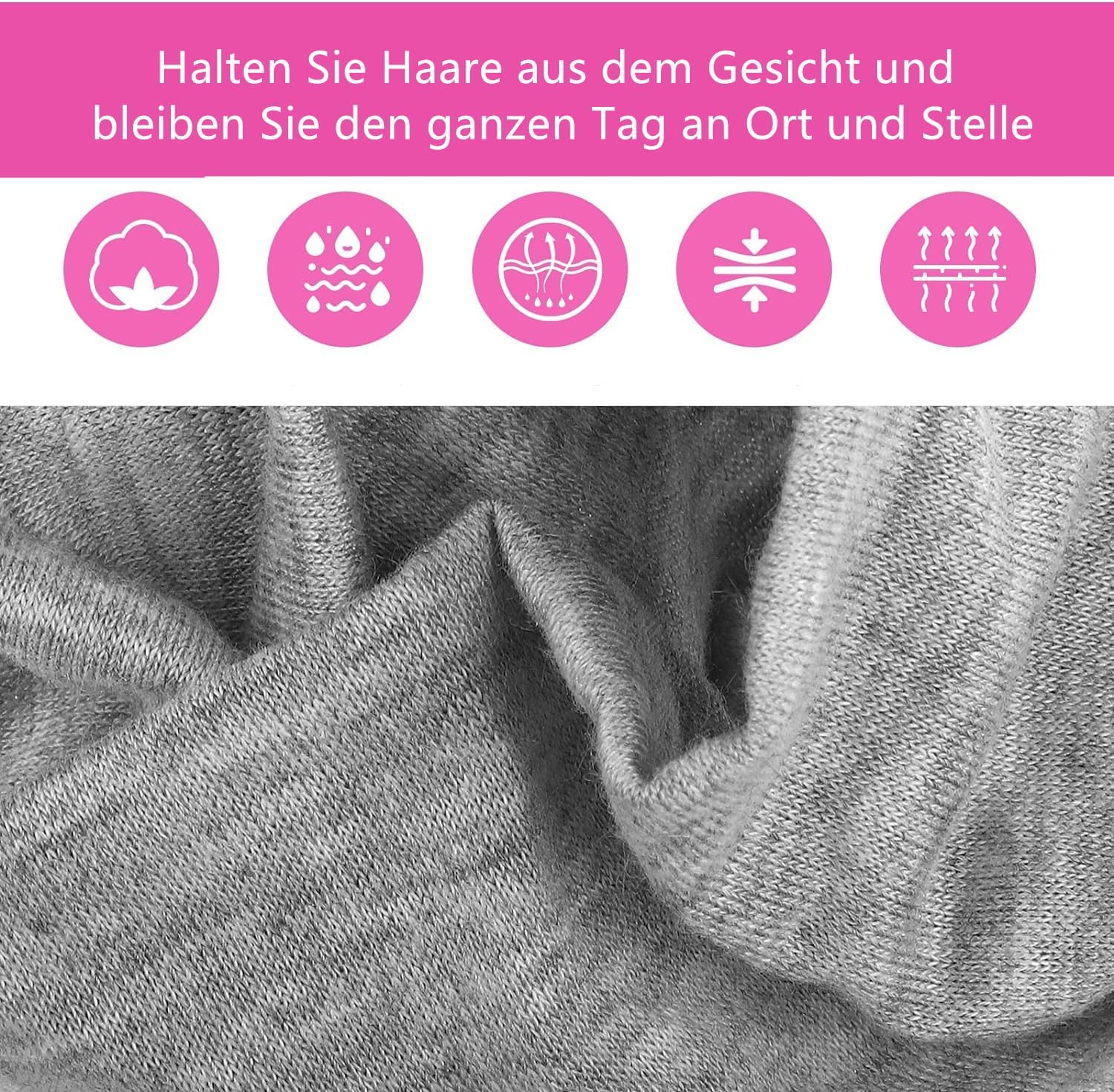 LATRAT Pack of 3 Yoga Headbands, Stretchy Cotton Head Band, Non-Slip Soft Thin Headband, Fashionable Hair Wrap, Elastic Headband for Sports, Running, Exercise, Gym