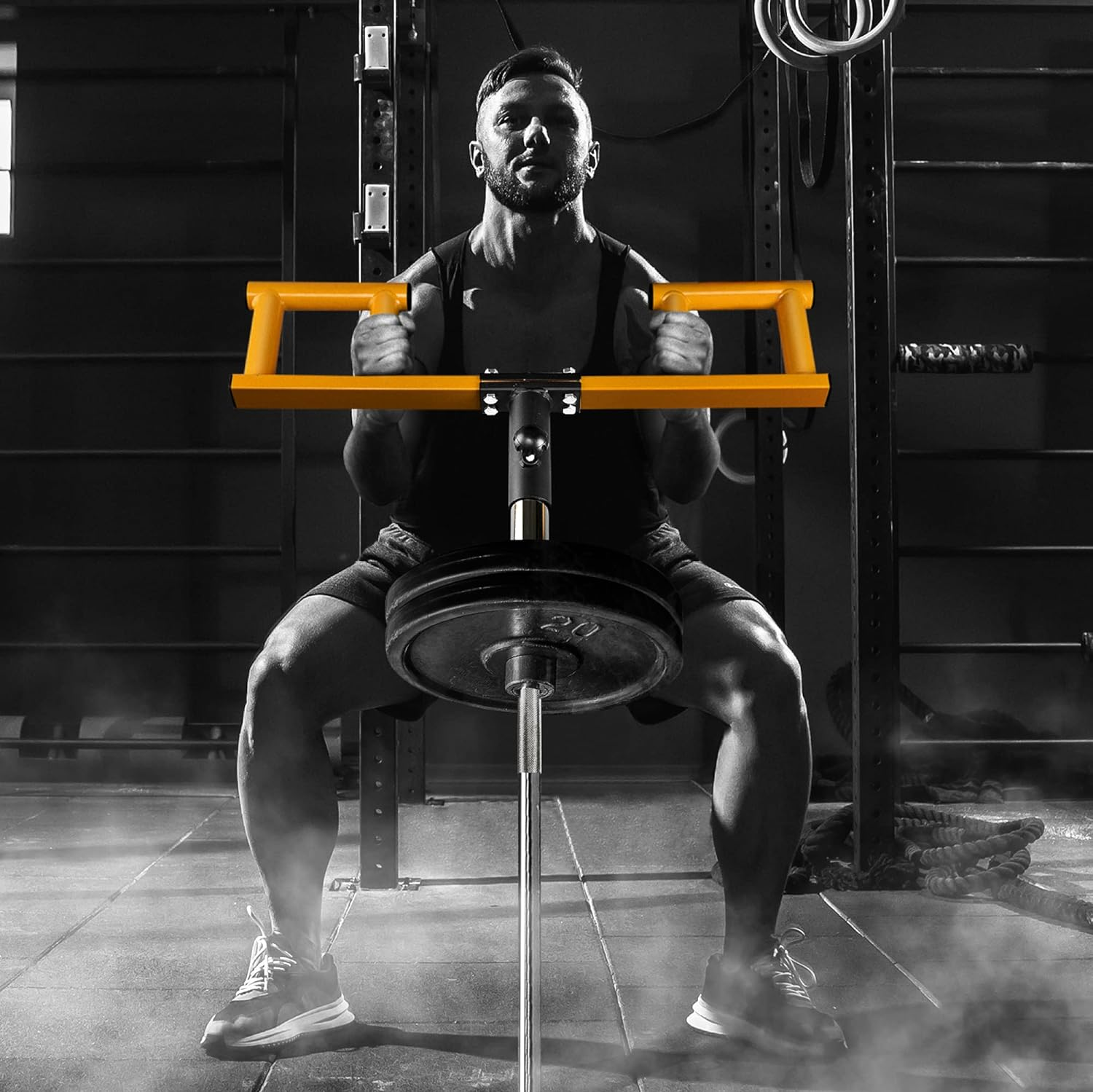 Yes4All Viking Press, Landmine Handle Attachment for 2-Inch Olympic Barbell &ndash; 3 Hand Grip Positions - Support Home Gym for Deadlift, Squat Workout, Increased Versatility - Orange image number 2