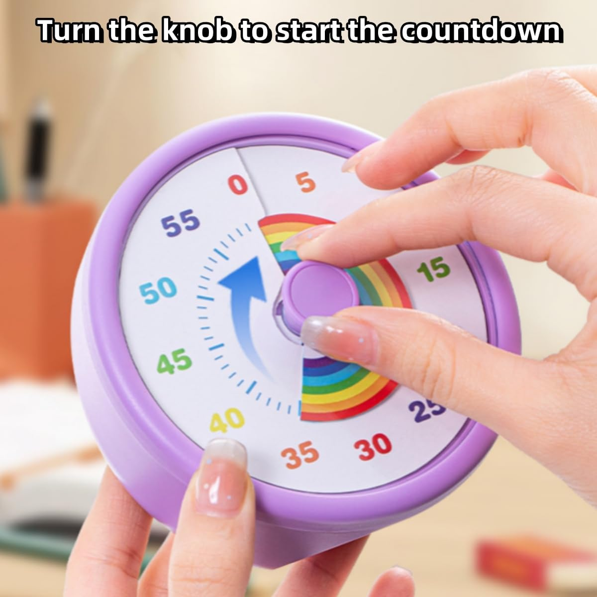 Visual Timer for Kids, 60 Minute Time Timer Kids Timer for Classroom Home Office, Countdown Timer for Cooking Teaching Working Meeting, Pomodoro Timer Kitchen Timer (Blue) image number 2