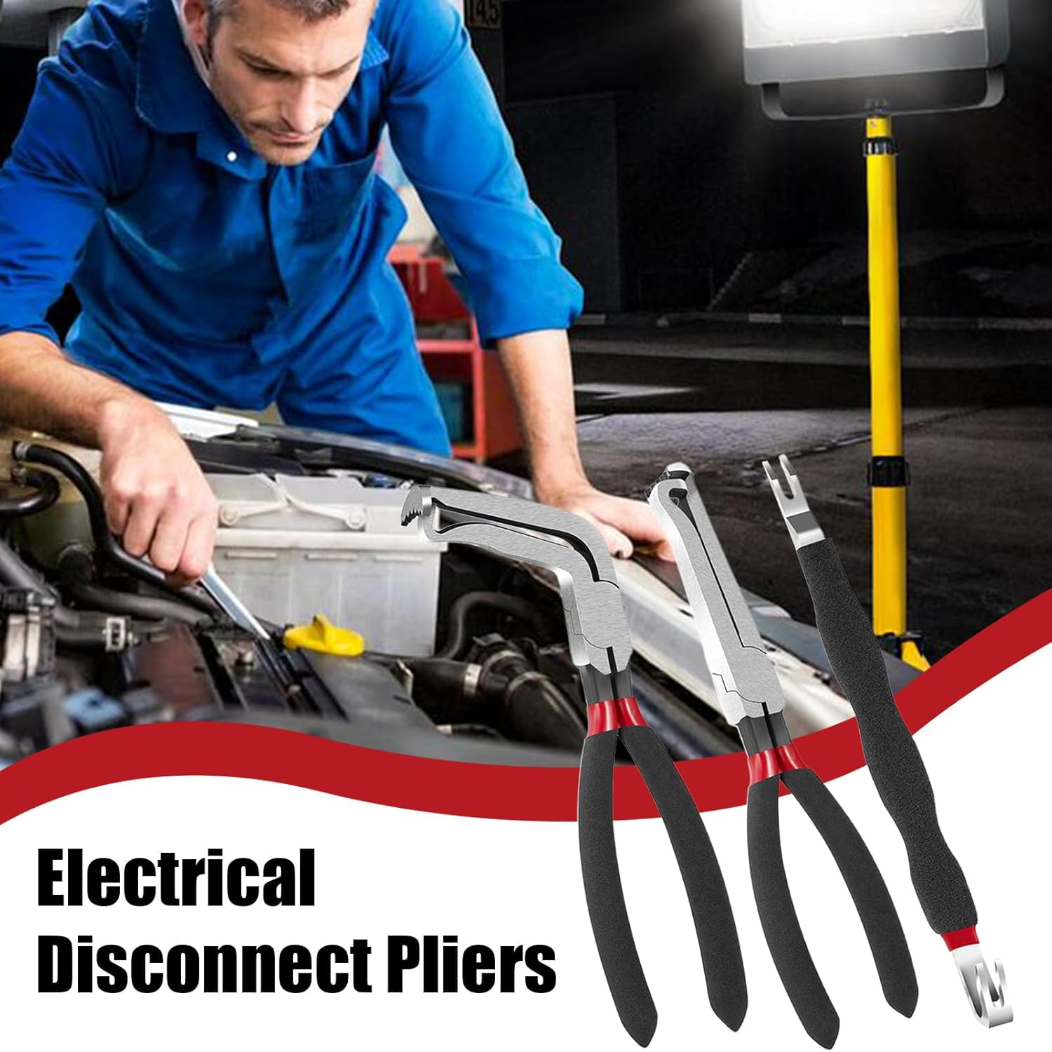 Electrical Plug Disconnect Pliers,Electrical Connector Tool Kit | Vehicle Accessories, Wire Plug Removal Tool for Maintenance image number 5