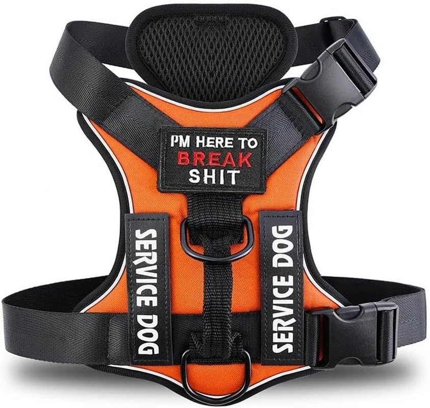 Durable Nylon No Tension Dog Harness Outdoor Reflective Dog Harness Vest Adjustable Durable Nylon Pet Harness Outdoor Dog Walking Training Camping Hunting Harness,A,L image number 4