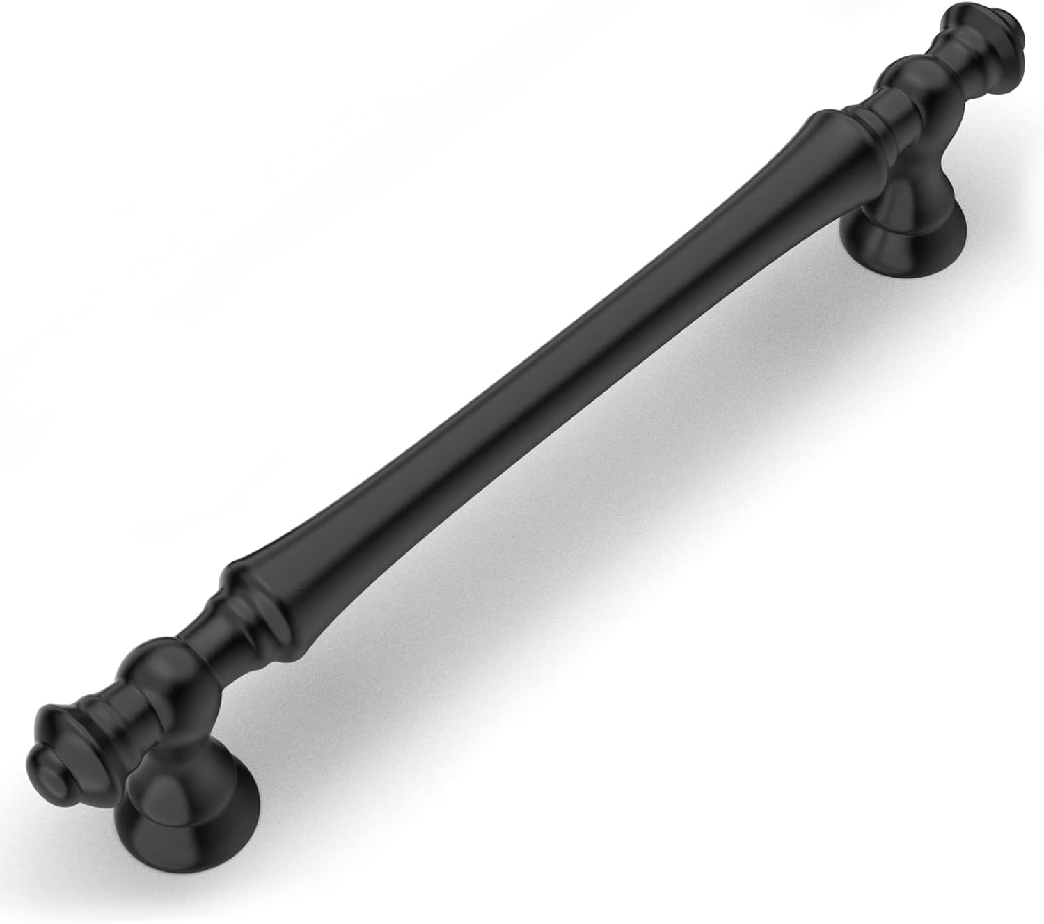 Amerdeco 10 Pack Matte Black Zinc Cabinet Pulls 5 Inch(128Mm) Hole Center Cabinet Hardware Kitchen Cabinet Handles for Bathroom Drawer Pulls Dresser Pulls ZH0014