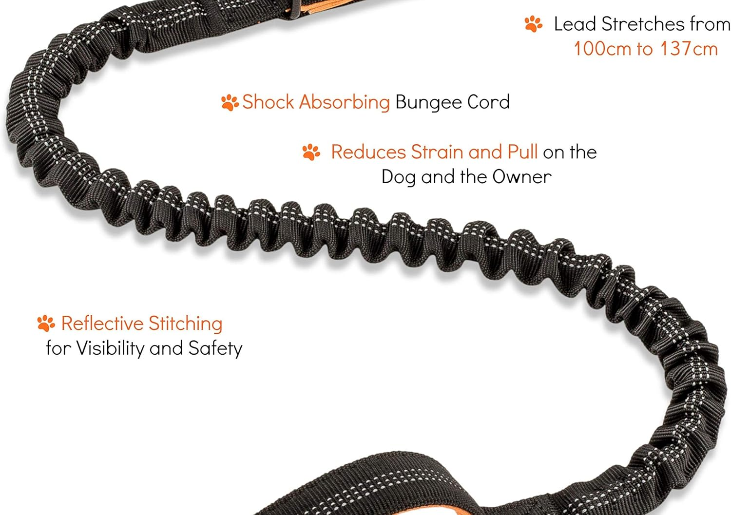 Sweetie Bungee Dog Lead Shock Absorbing Leash, M, Black, 131 G image number 4