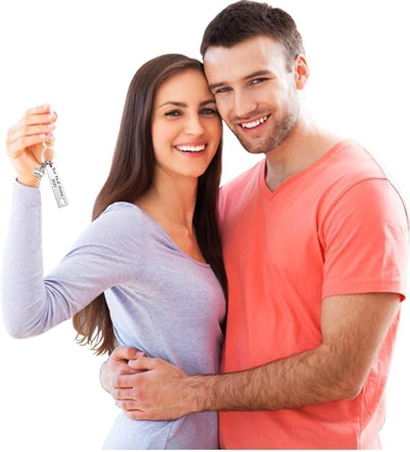 2 Pcs Our First Home Keychains, 2026 House Warming Gifts New House Keychain New Homeowner Gift Housewarming Key Chain for New House Owner Wife Husband Present Lover - B image number 4