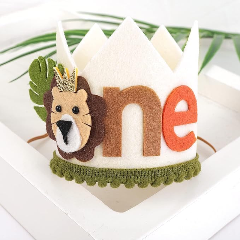 Wild One First Birthday Crown - Wild One Birthday Crown for Kids,Wild Themed Birthday Decorations Crown,Jungle/Safari 1St Birthday Crown