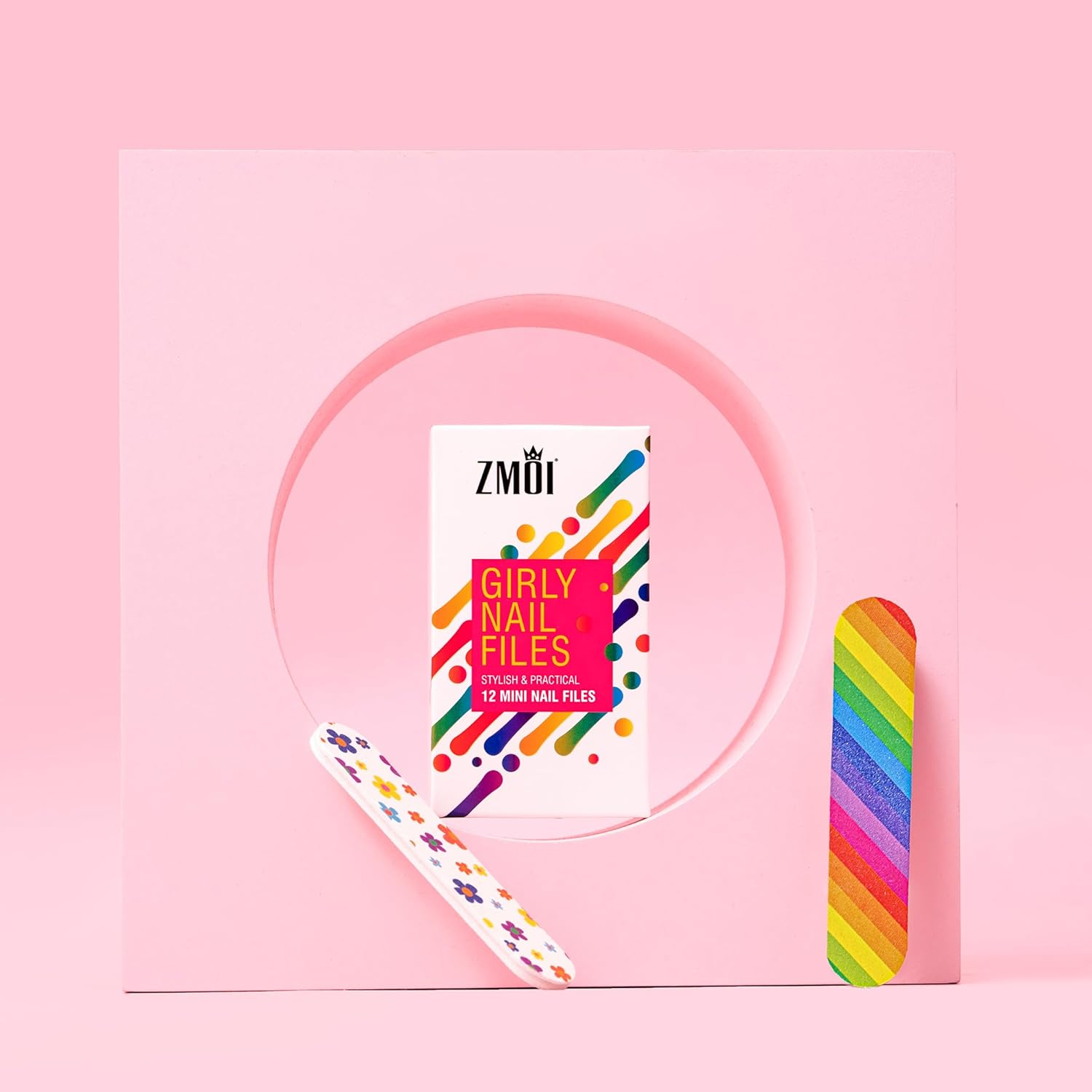 Zcollection TM (1 DOZEN) Colorful Girly Mini Emery Board Nail Files
