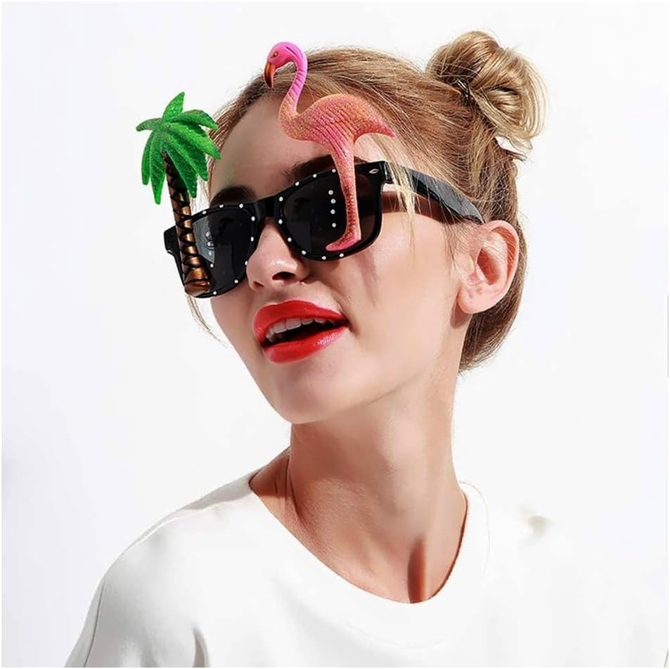 6Pcsparty Glasses Funny Glasses Novelty Party Sunglasses, Accessories Funny Sunglasses Beach Party Decors for Luau Party Supplies image number 6