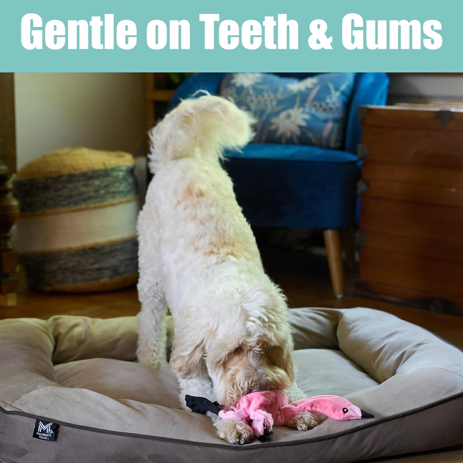 SPOT by Ethical Products Skinneeez - the Original Stuffless Stuffingless Dog Toys - Squeak Toys Tug Toy Small Dogs and Large Dogs Puppy Chew Toy Alternative Interactive Dog Toy - Flamingo - Large