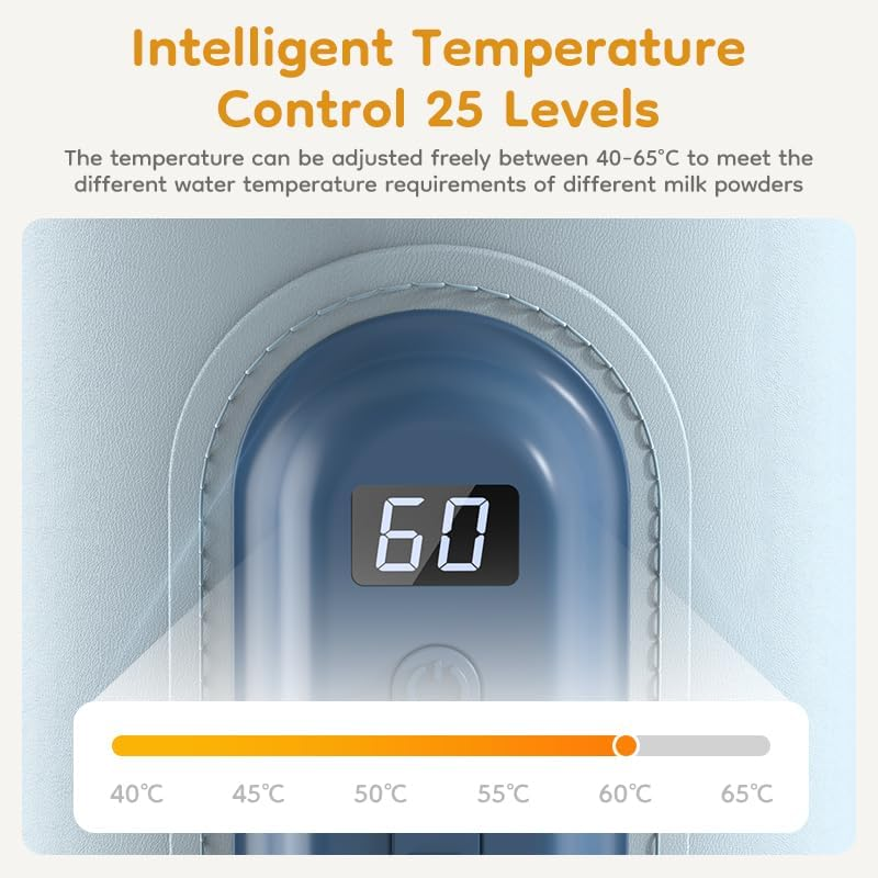 Portable Baby Bottle Warmer, USB Baby Bottle Warmer with ABS Digital Display and 25 Gear Adjustable, Fast and Accurate Milk Heating Keeper for Car, Travel, Indoor (Pink) image number 1