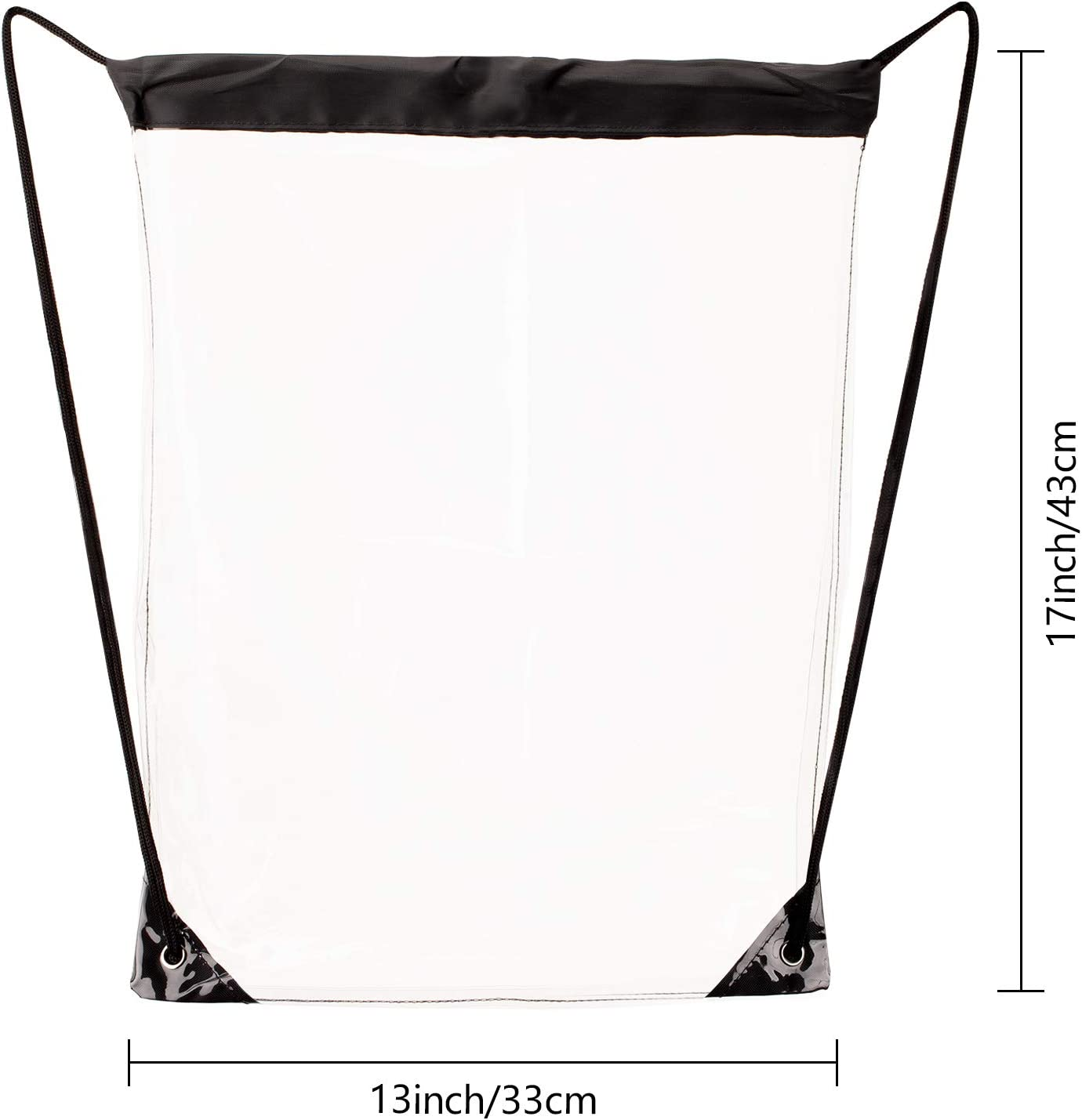 2 Pieces Clear Drawstring Bags, Waterproof Small Clear Bag for Stadium Colleges Sport Event Work Concert Security Approved image number 5