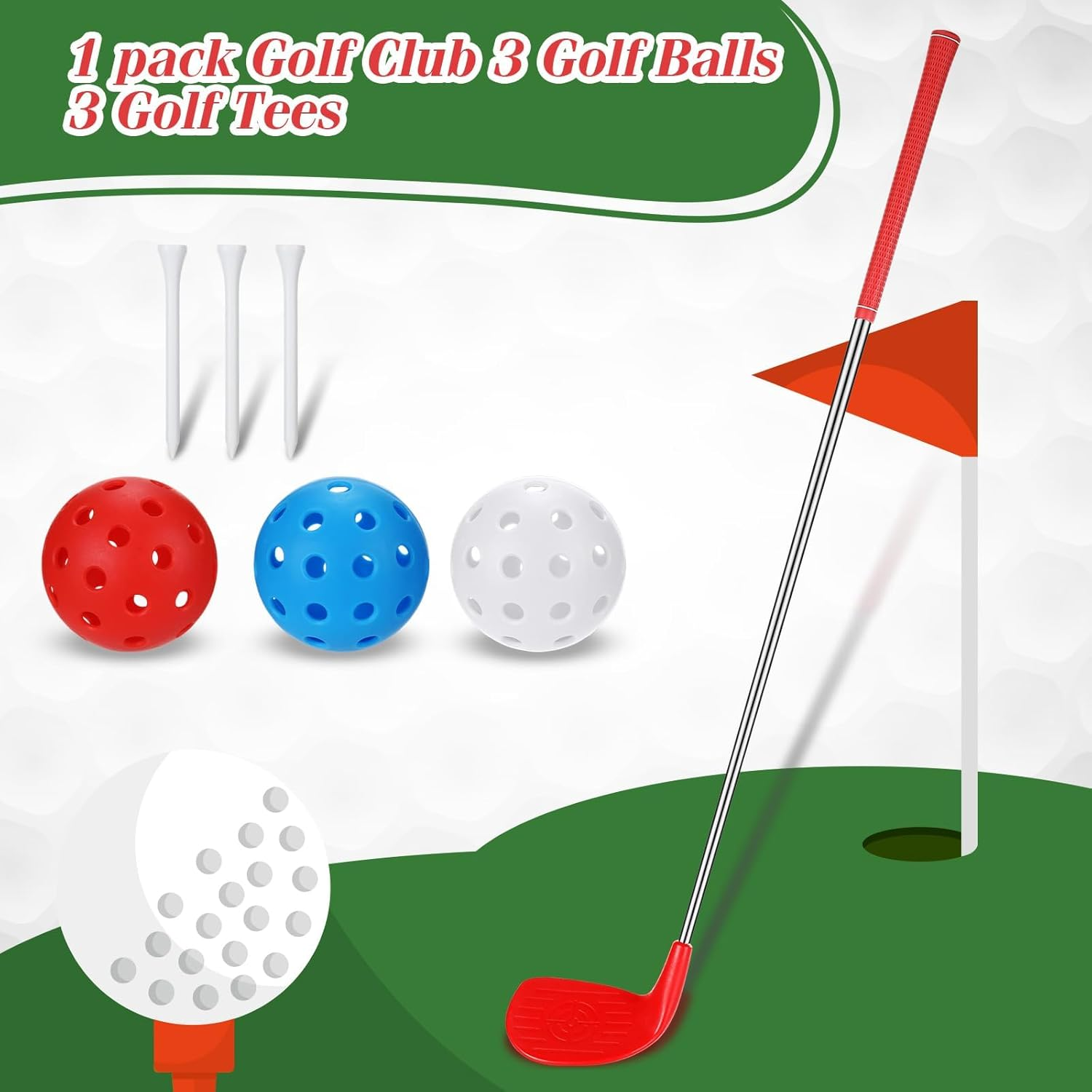 Golf Game Club Set 36" Plastic Golf Chipping Clubs with Oversize Heads for Home Backyard Bucket Game Outdoor Indoor Training Practice Adults(Right Hand) image number 3