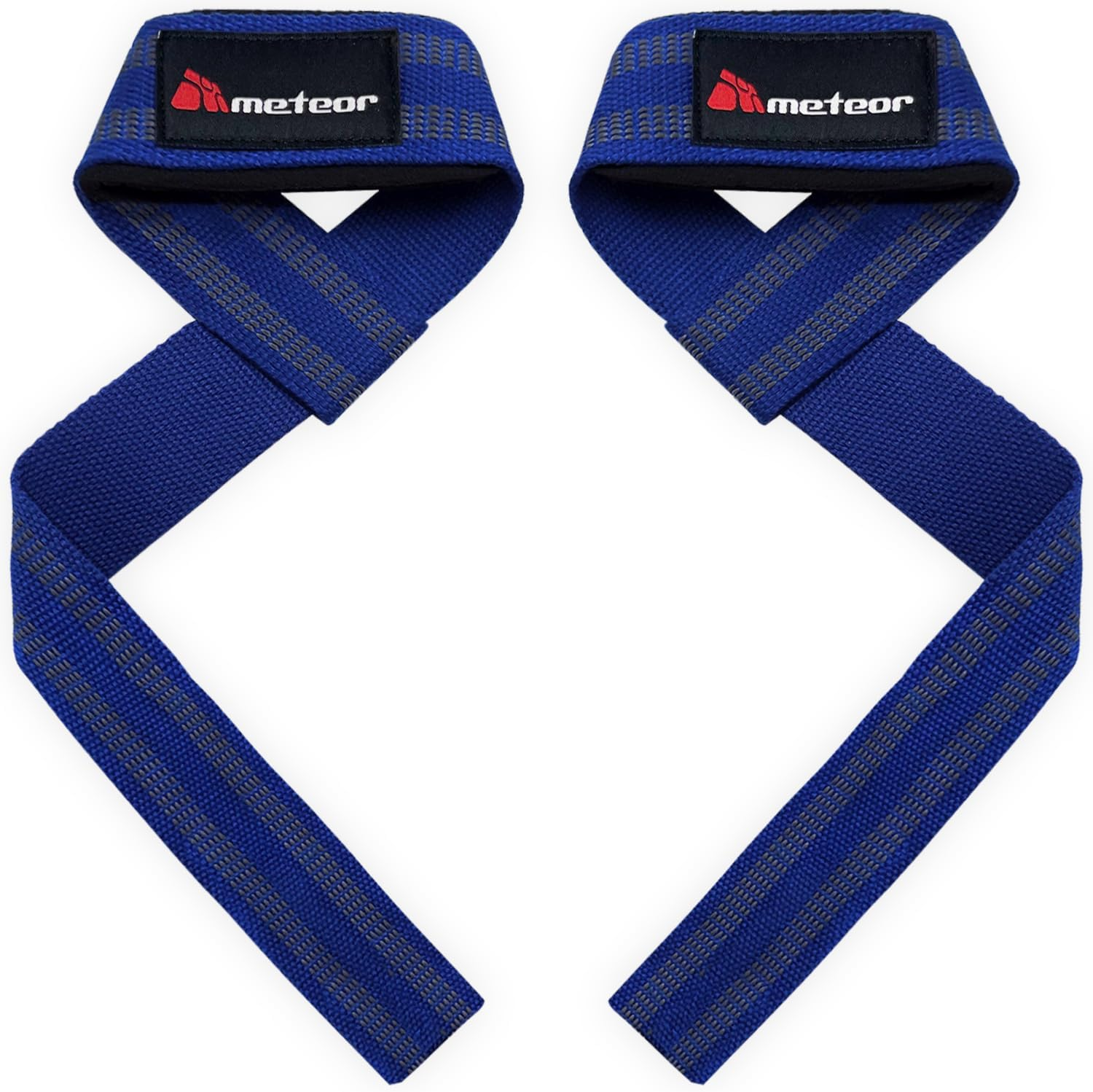 METEOR Pro Weightlifting Straps with Silicone Weave for Maximum Grip (Pair), 60Cm Heavy-Duty Padded Lifting Straps for Powerlifting, Deadlifts, and Heavy Workouts