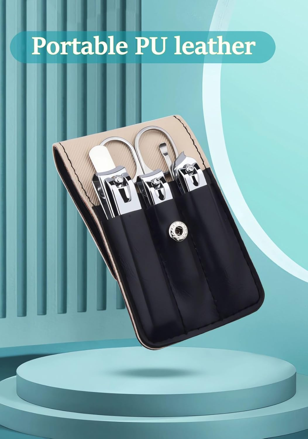 Nail Clipper Set, 6 Pcs Toenail Clippers, Stainless Steel Fingernail Clipper, and PU Leather Manicure Set, Purse Essentials Travel Nail Kit Gift Ideas image number 5