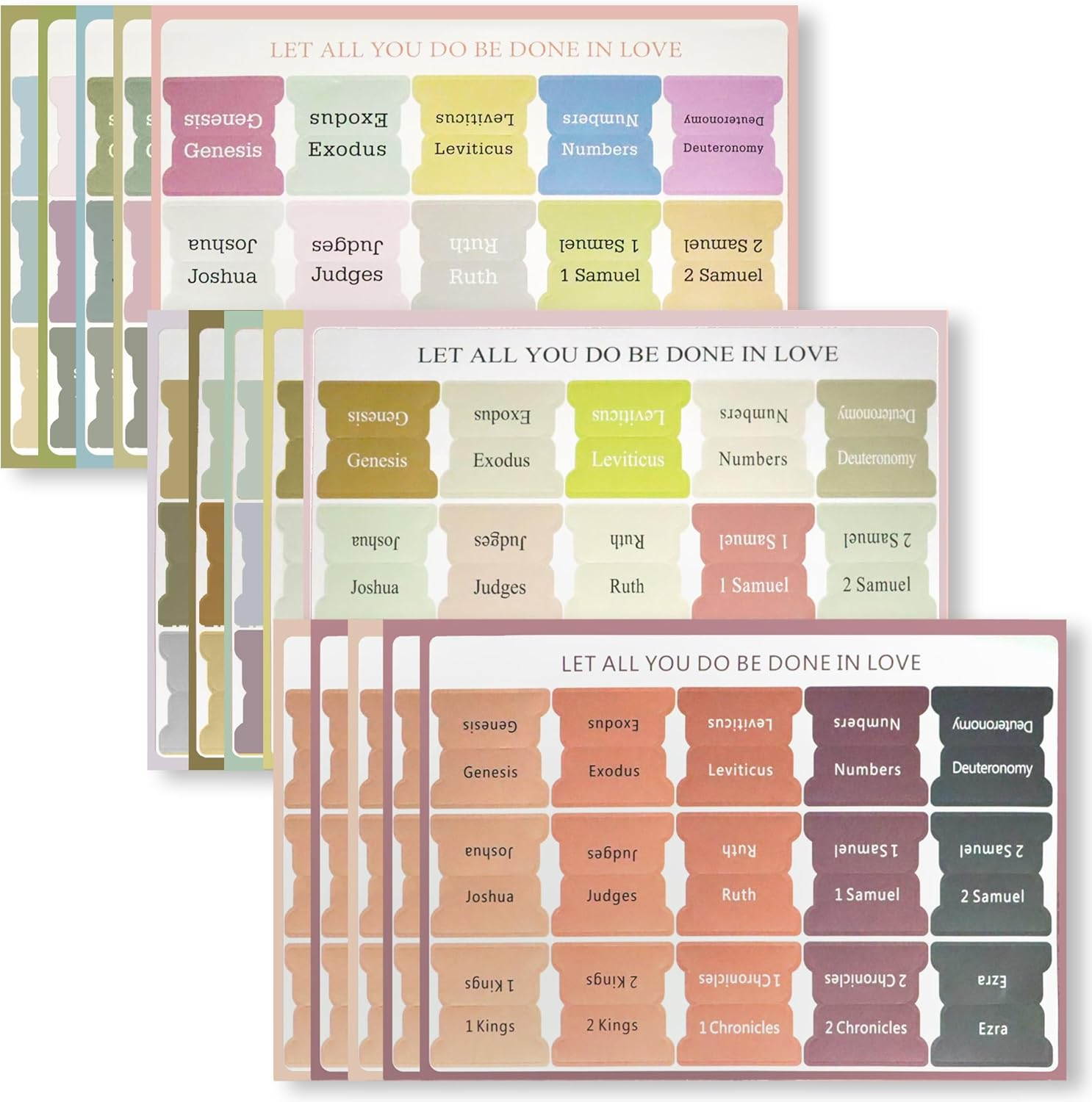 3 Pcs Bible Index Tabs Sets, 225 Laminated Bible Tabs for Women and Men, Bible Dividers on Coated Paper, Large Print Bible Tabs for Study Bible, Protestant and Catholic Bible Tabs image number 2